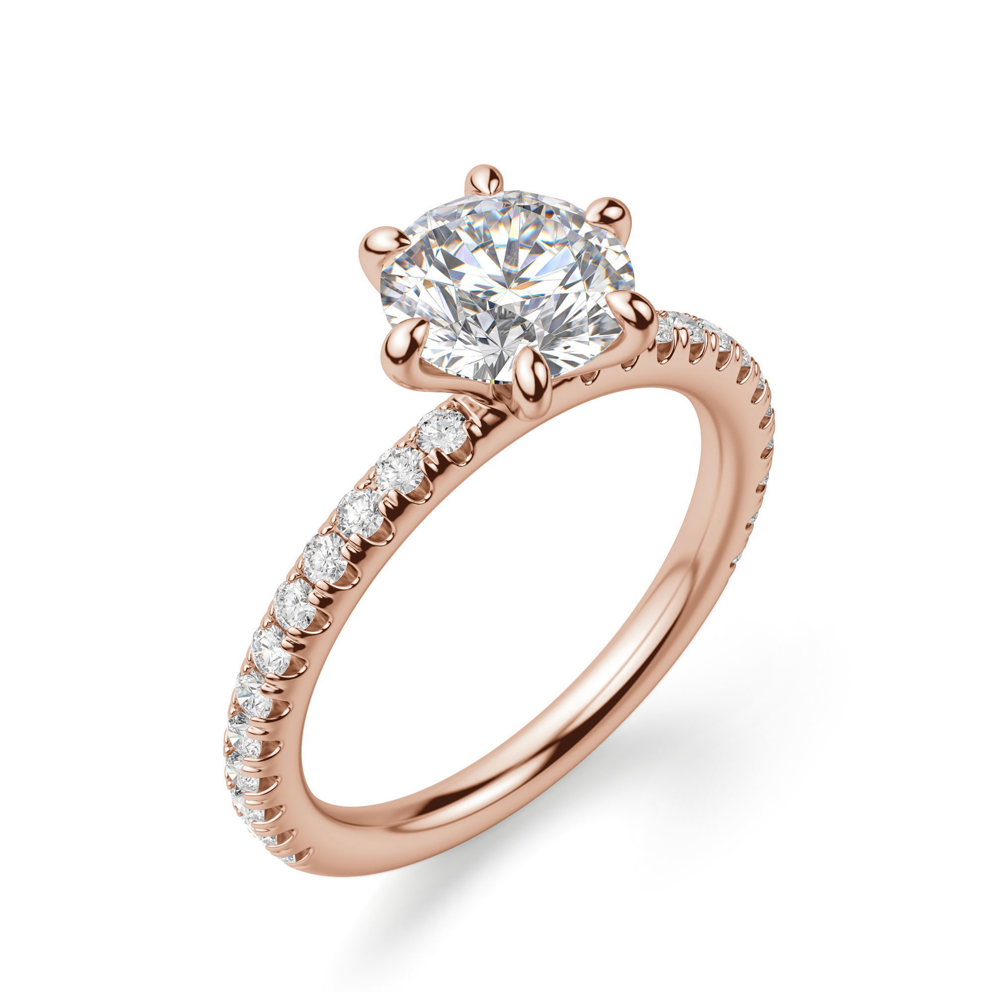 Arezzo Accented Round Cut Engagement Ring
