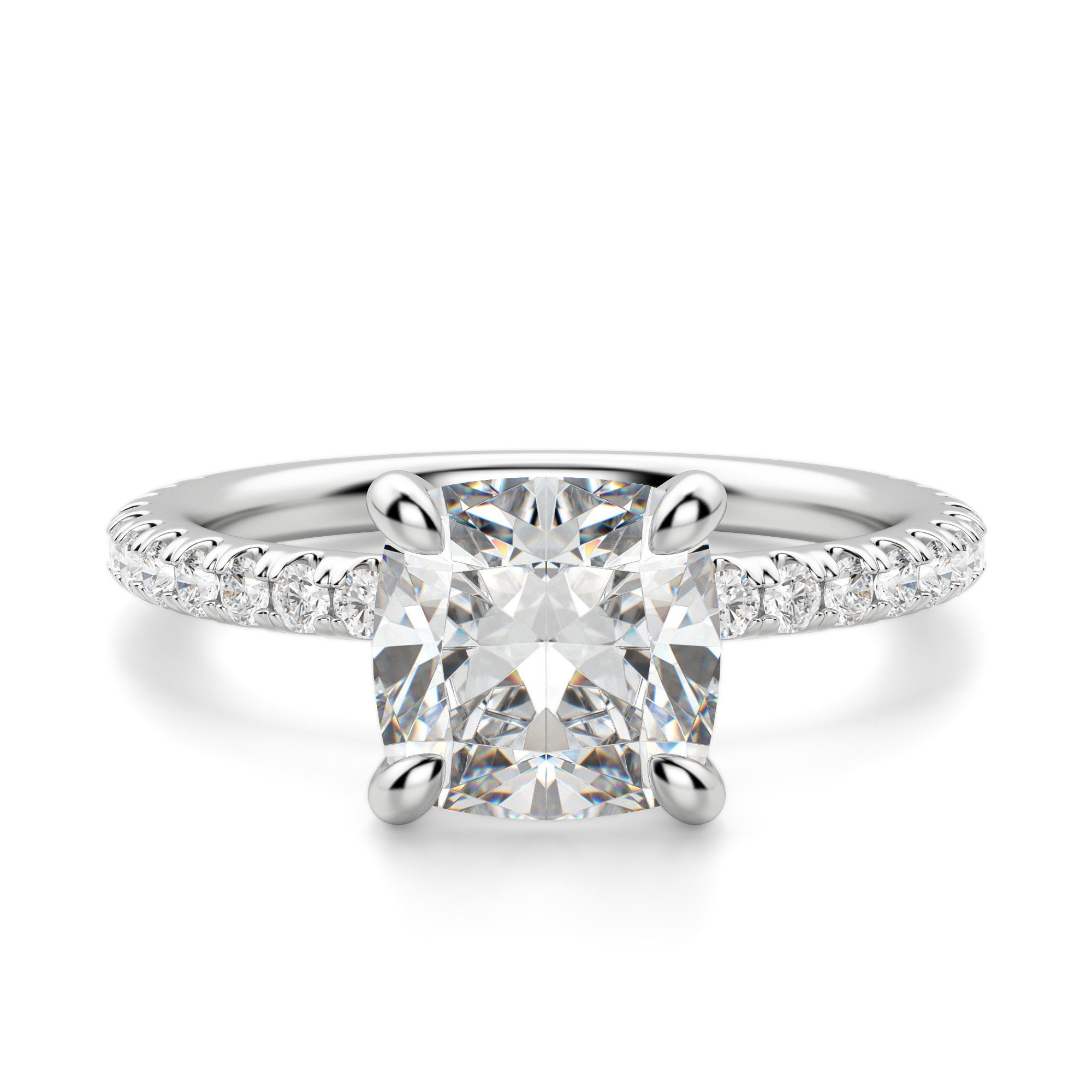 Arezzo Accented Cushion Cut Engagement Ring
