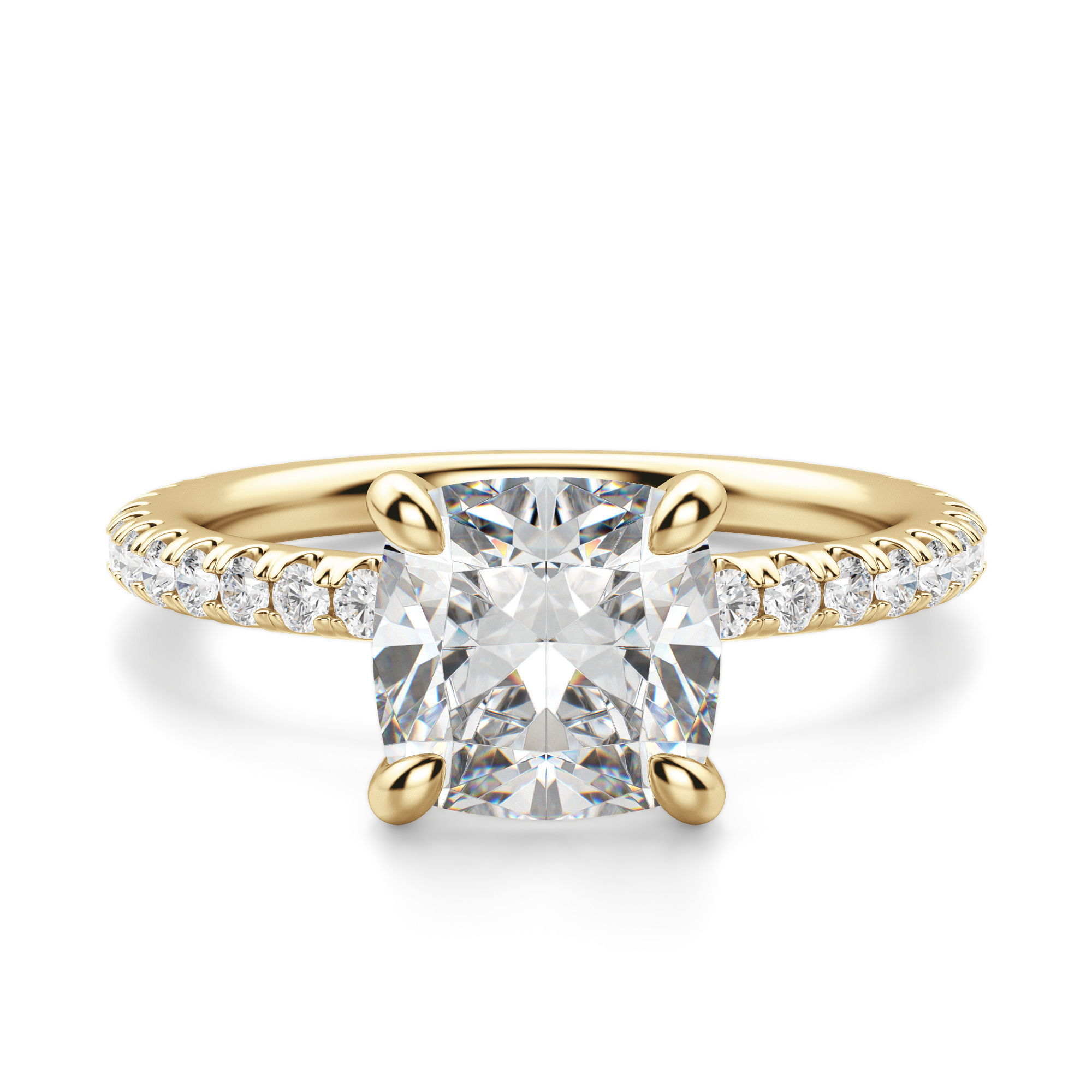 Arezzo Accented Cushion Cut Engagement Ring