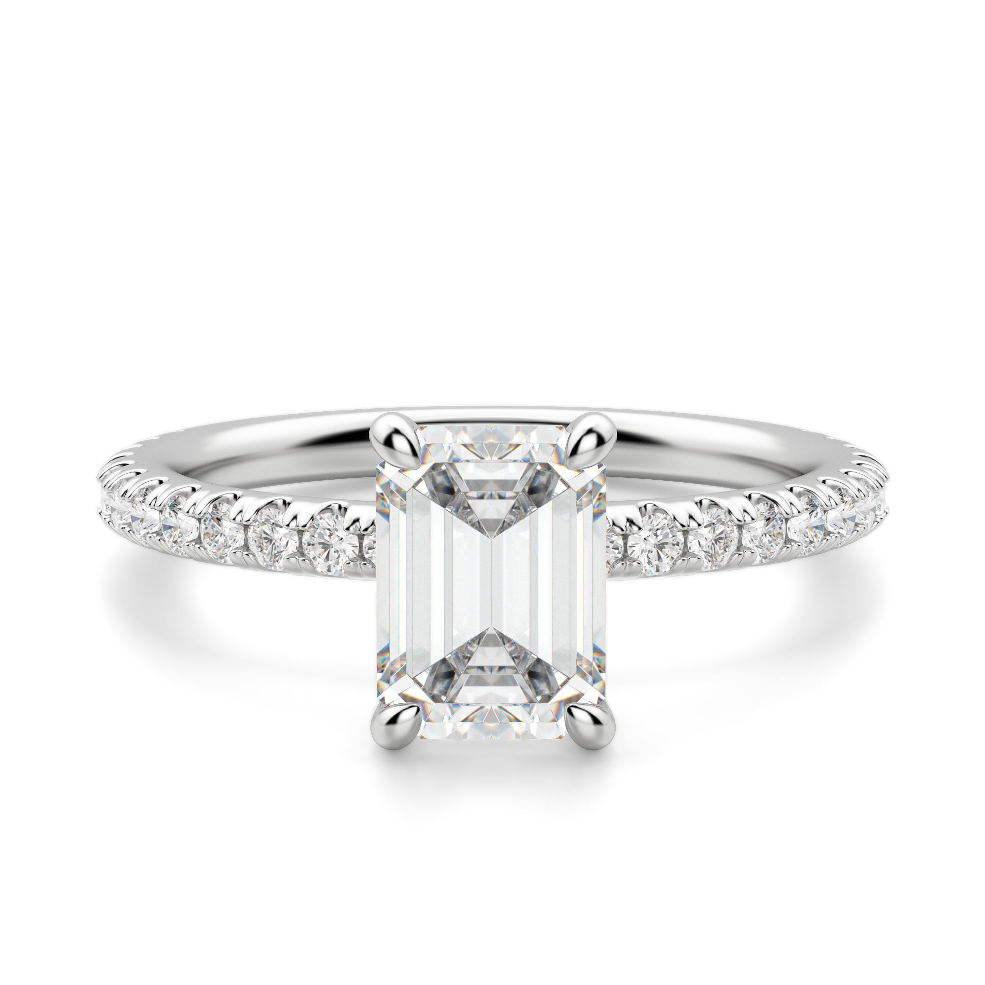 Arezzo Accented Emerald Cut Engagement Ring