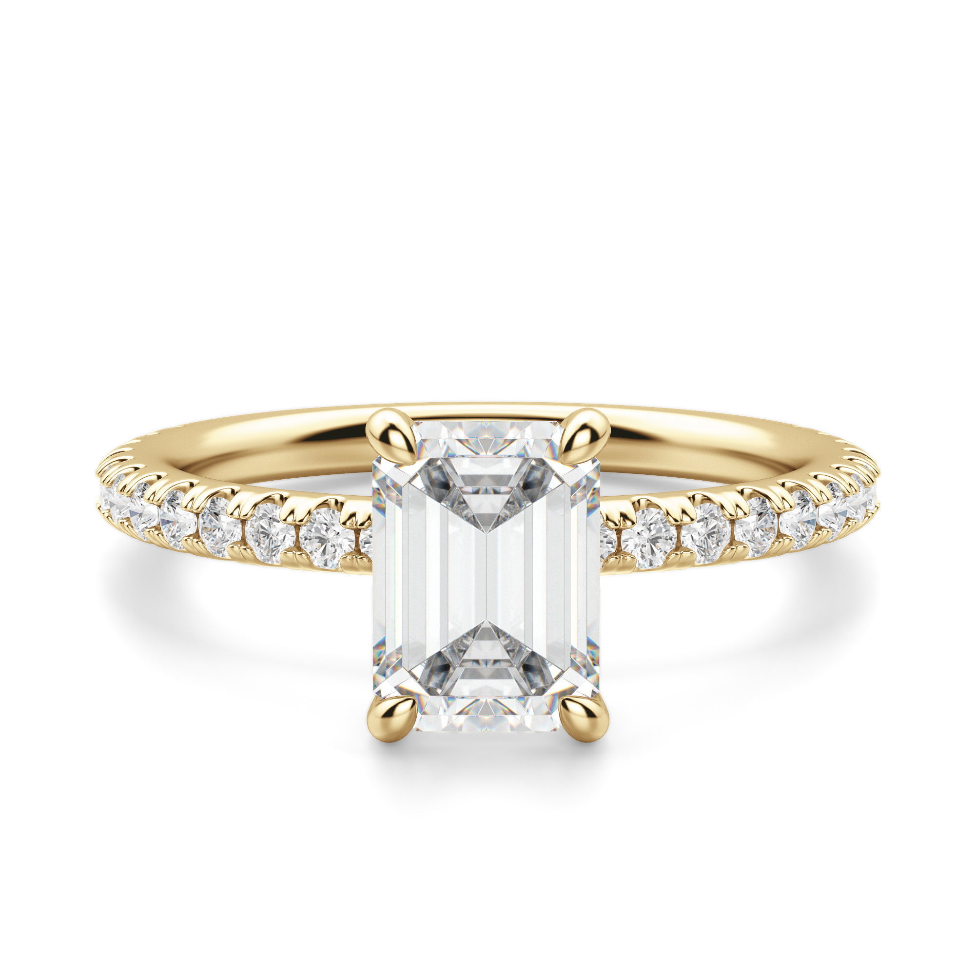 Arezzo Accented Emerald Cut Engagement Ring