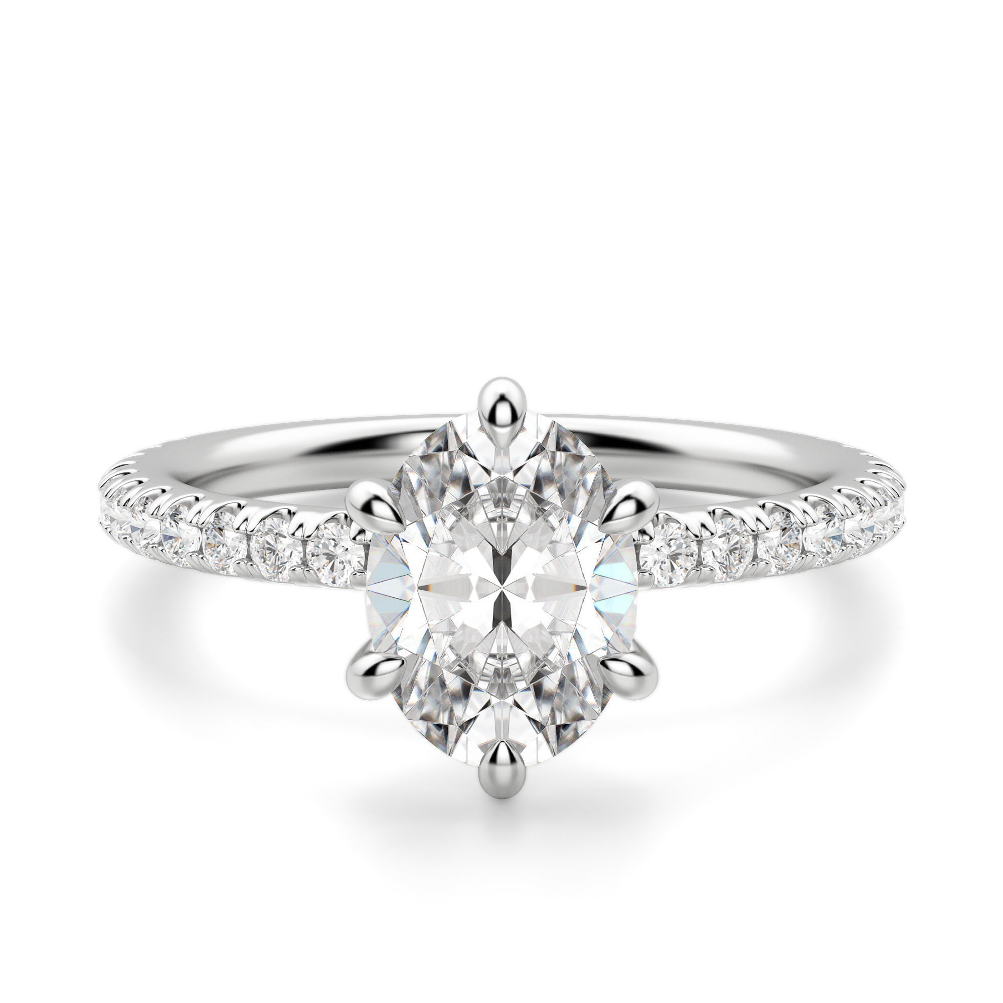 Arezzo Accented Oval Cut Engagement Ring
