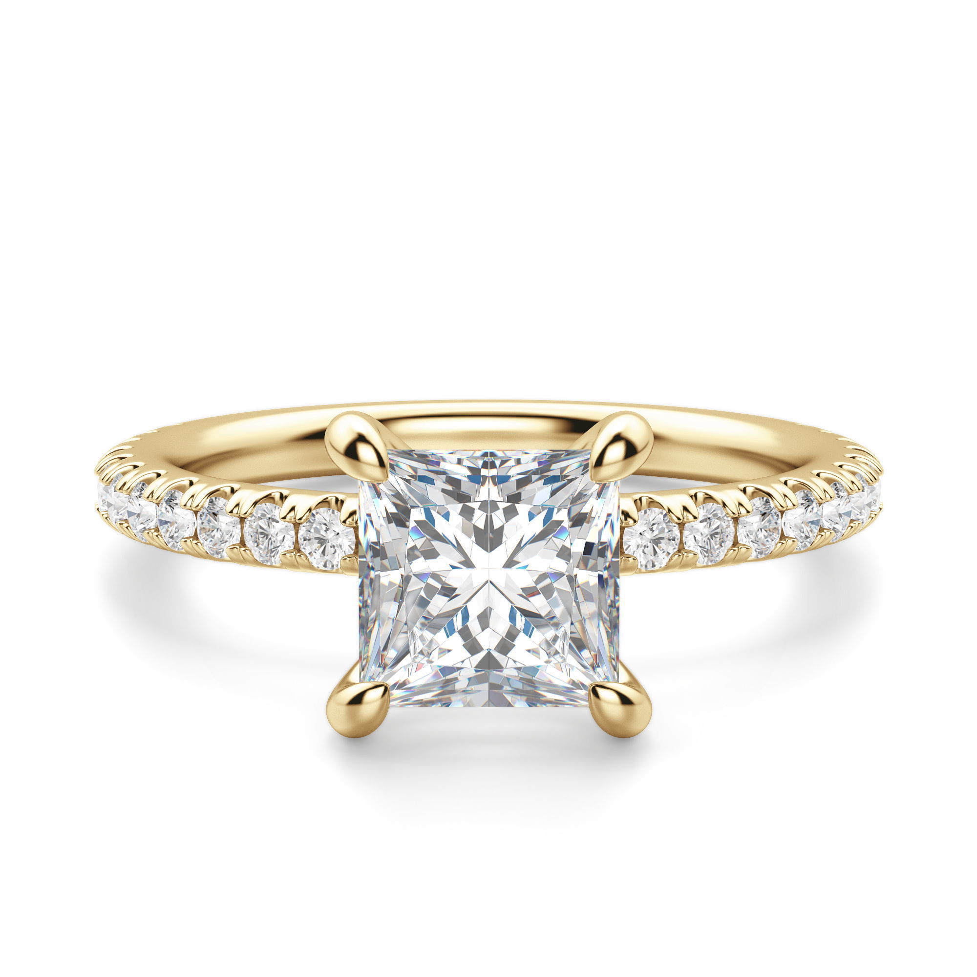 Arezzo Accented Princess Cut Engagement Ring