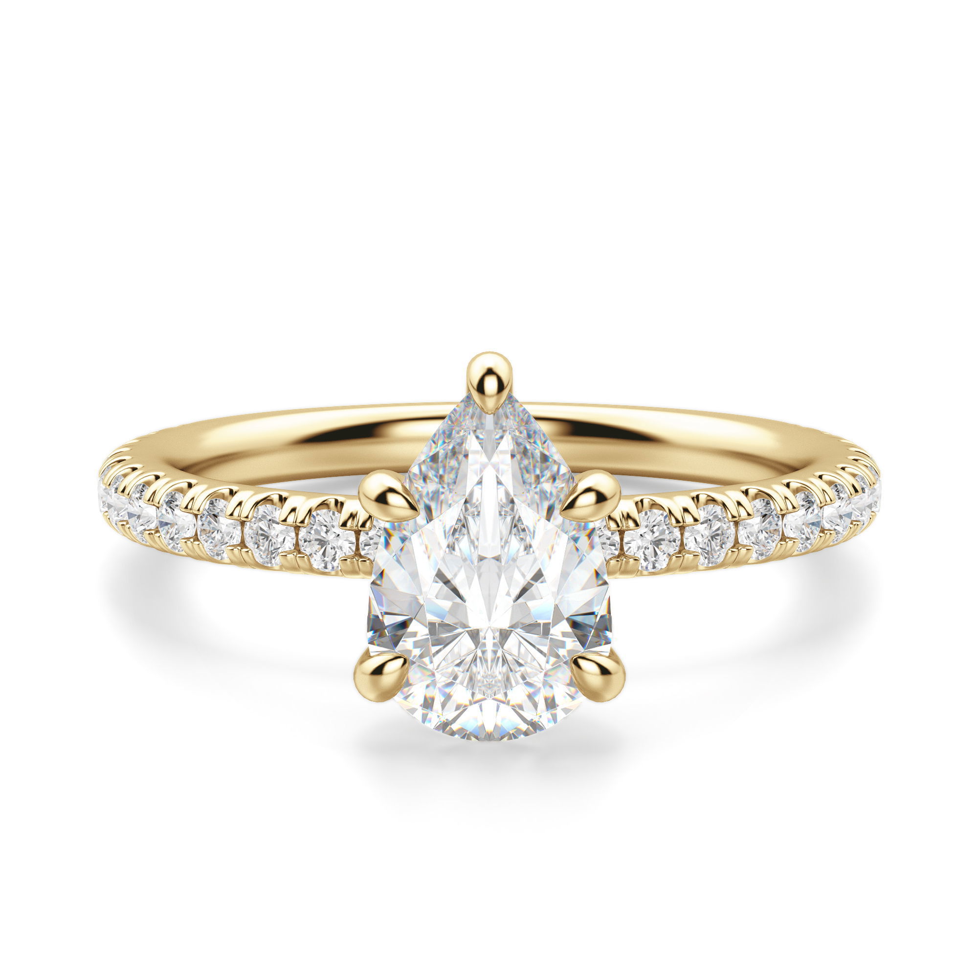 Arezzo Accented Pear Cut Engagement Ring