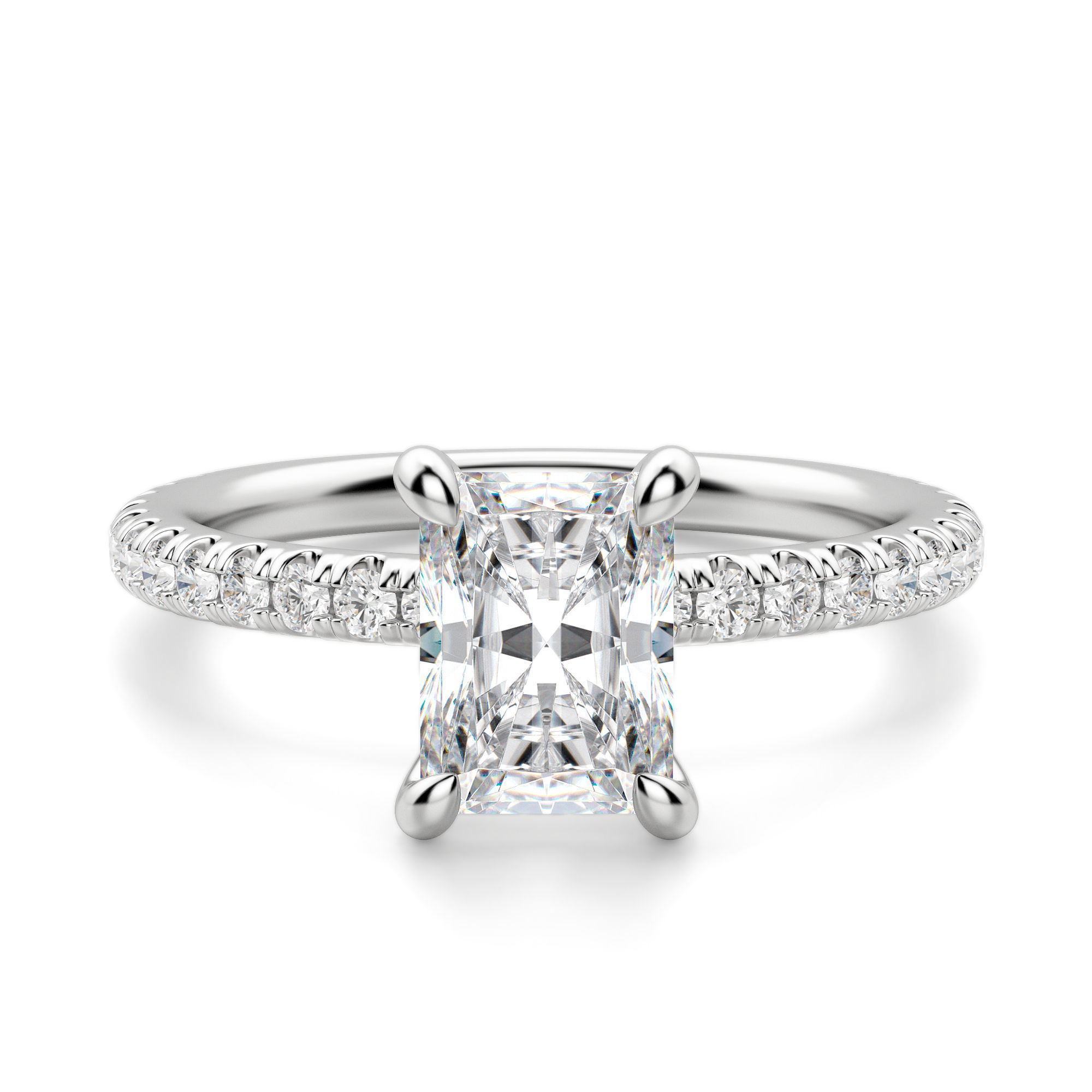 Arezzo Accented Radiant Cut Engagement Ring