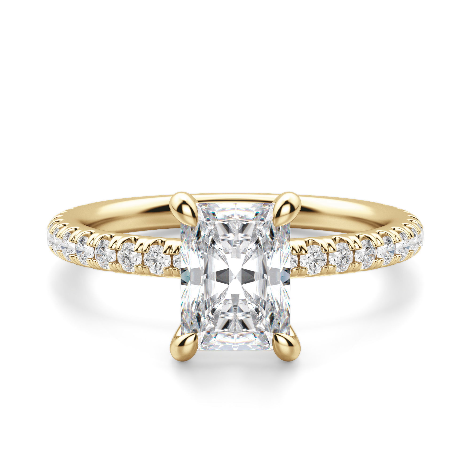 Arezzo Accented Radiant Cut Engagement Ring