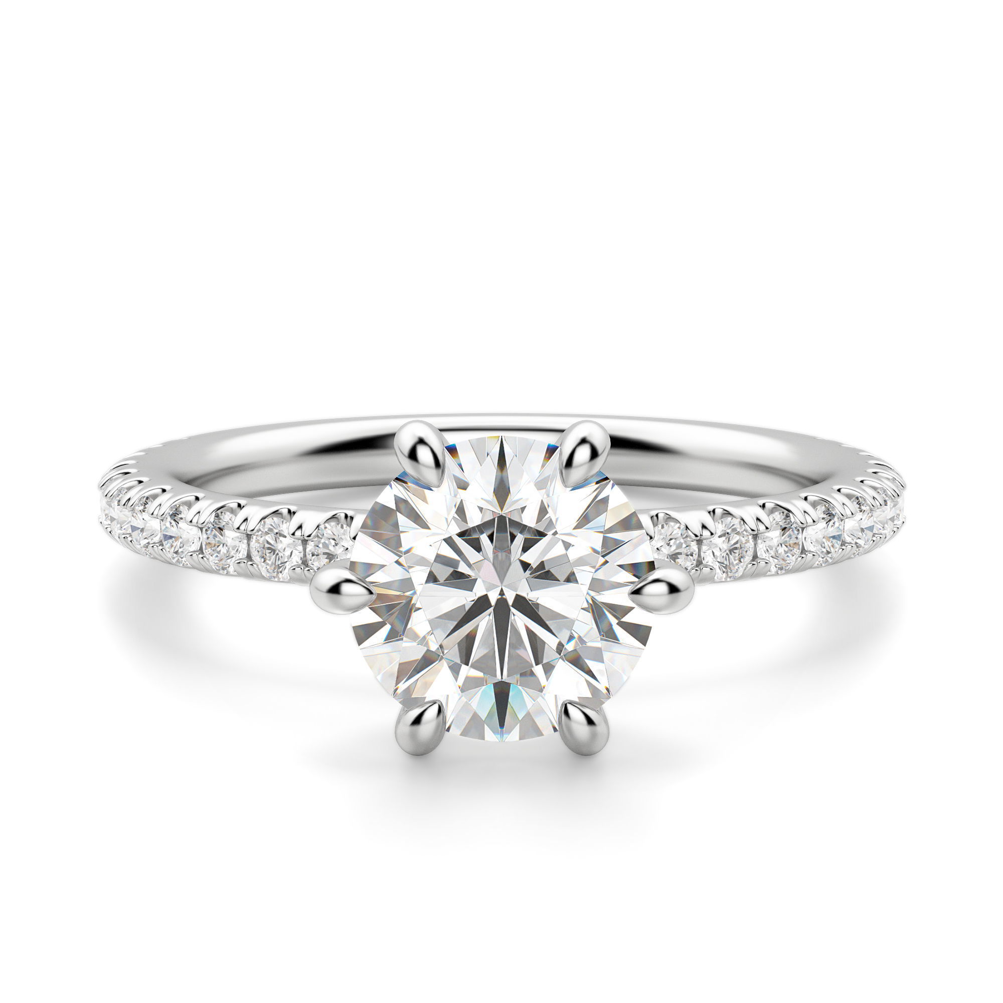 Arezzo Accented Round Cut Engagement Ring
