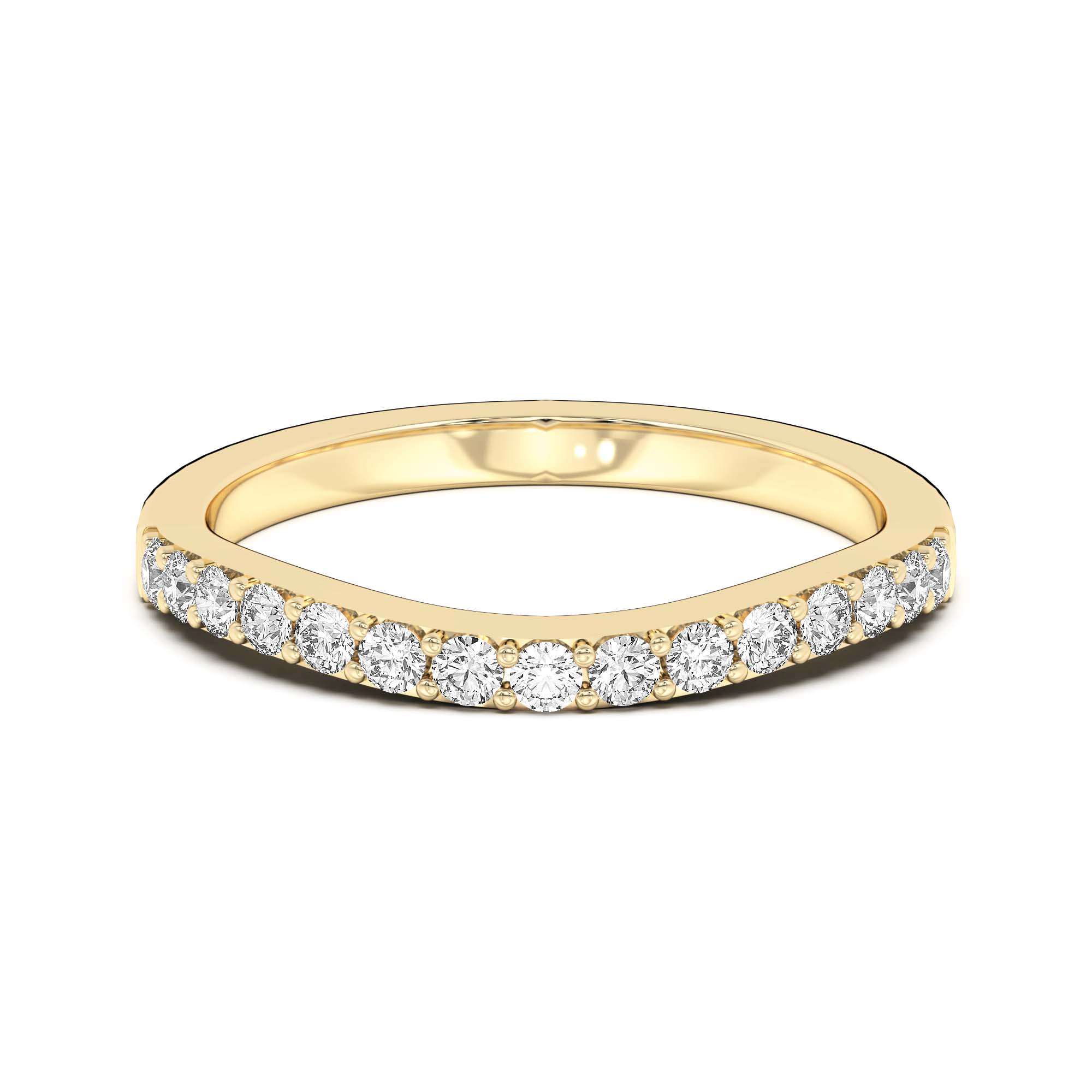 Curved Accented Wedding Band