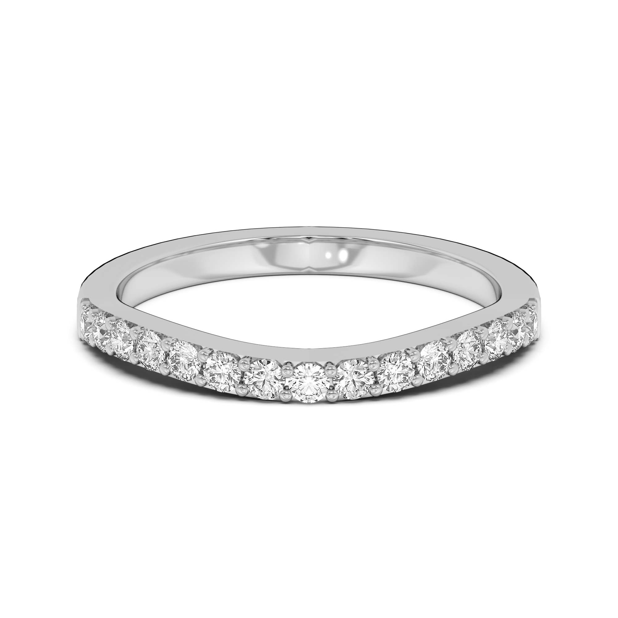 Curved Accented Wedding Band