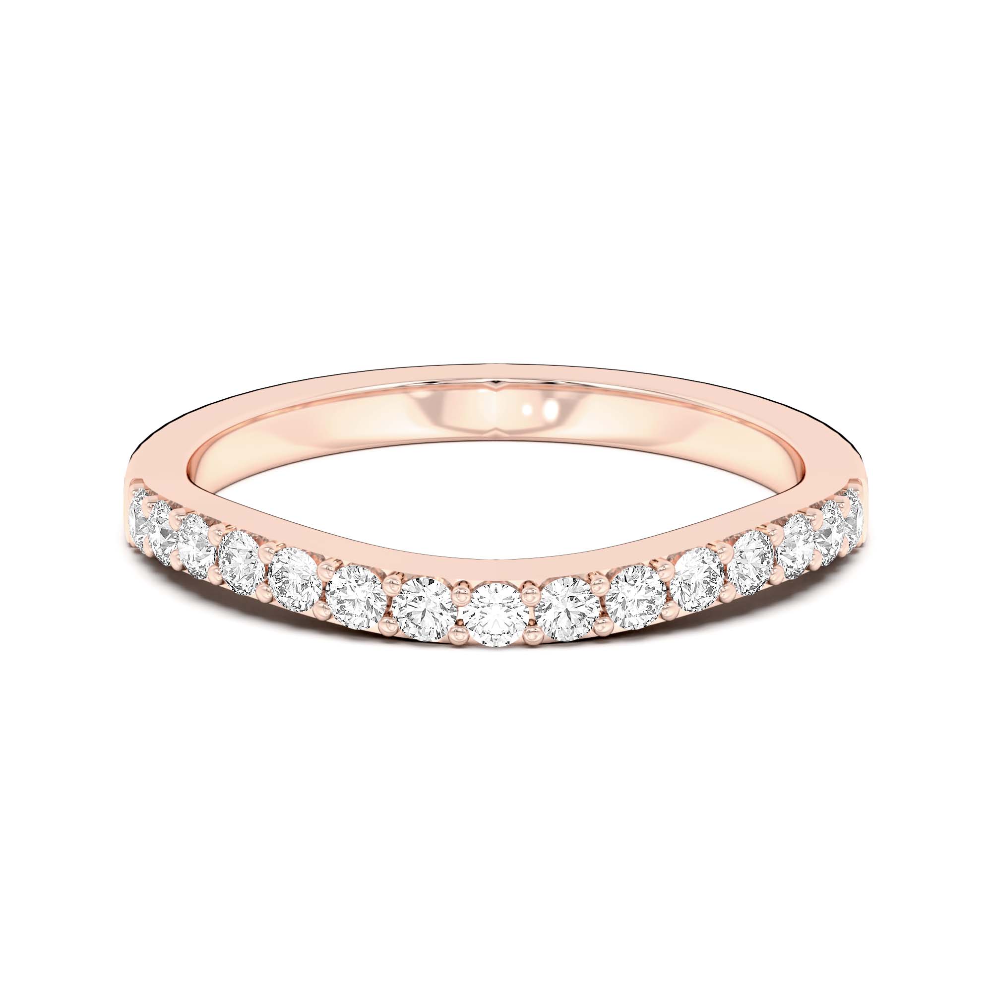 Curved Accented Wedding Band