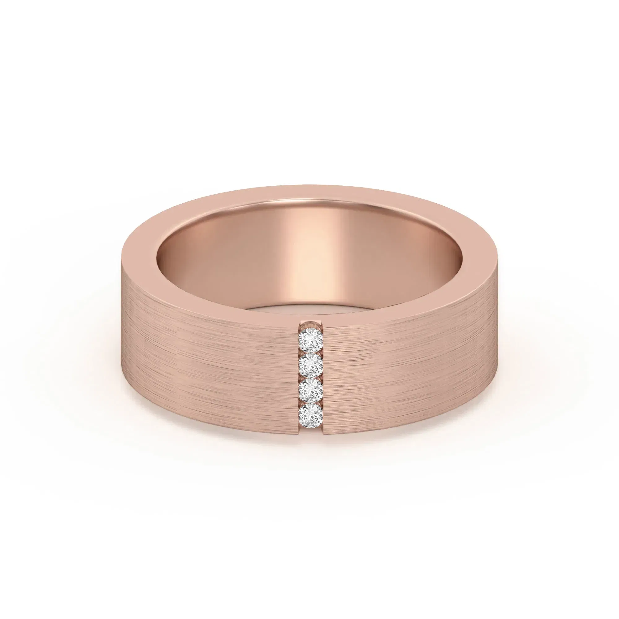 Vertical Channel Set Wedding Band