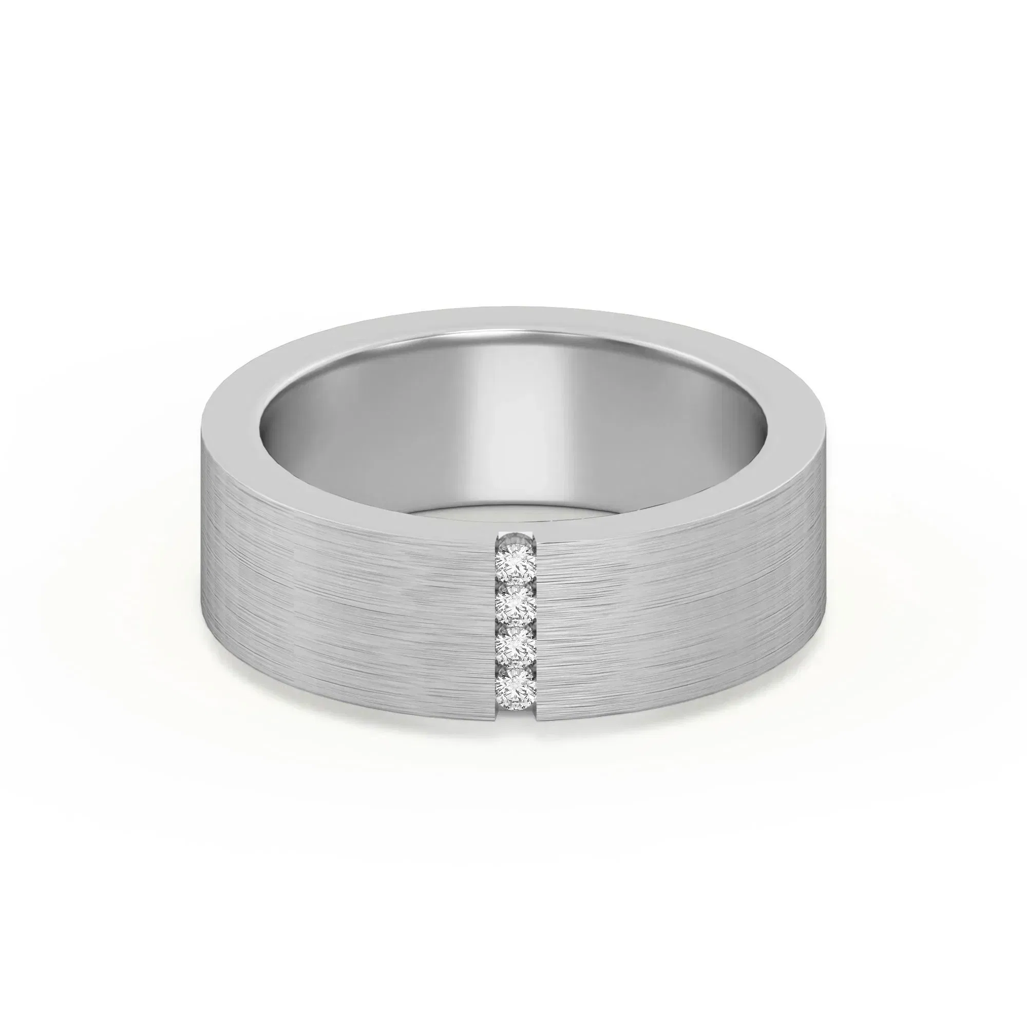 Vertical Channel Set Wedding Band
