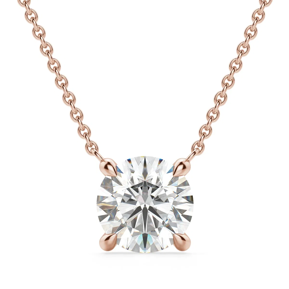 Claw Prong Round Cut Necklace