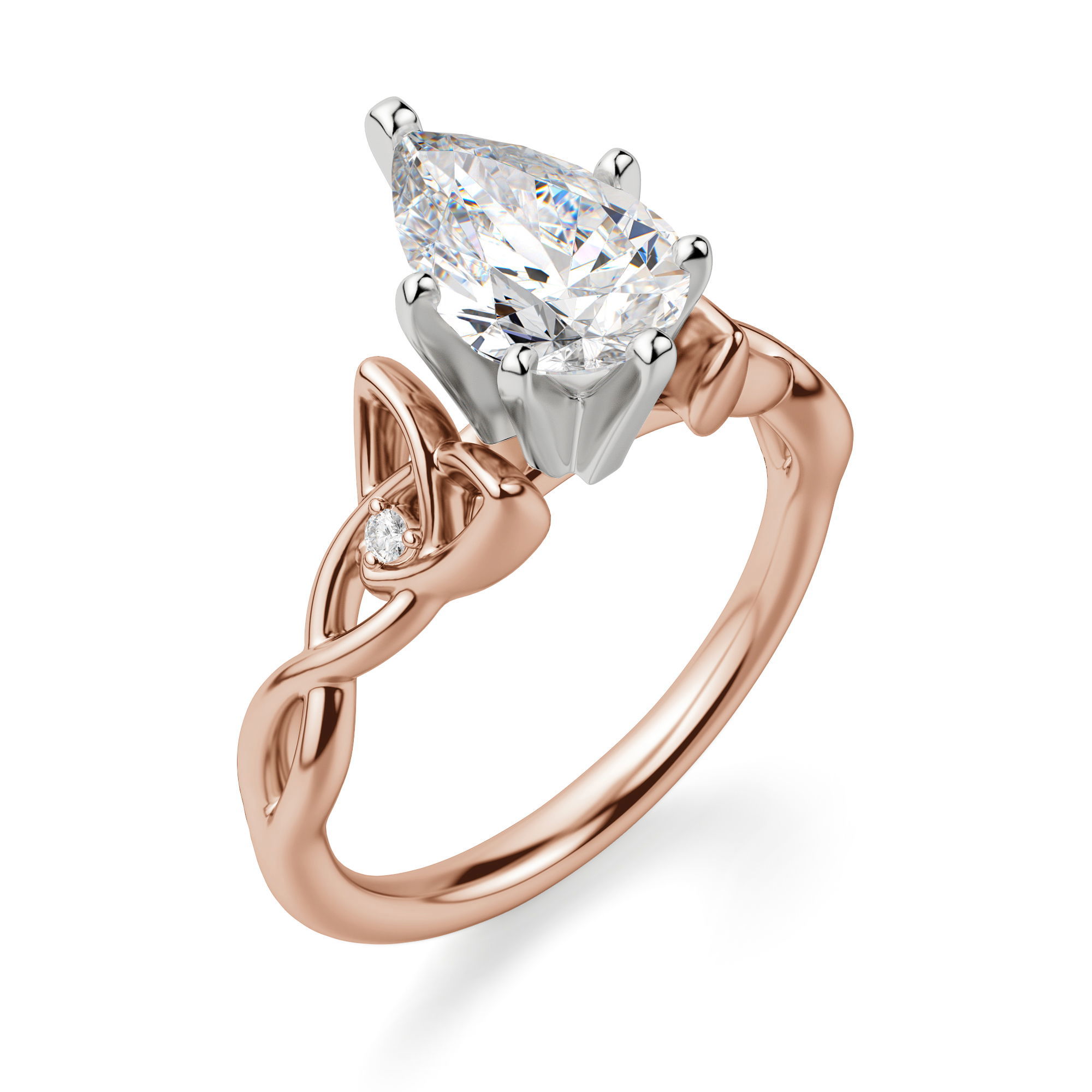 Celtic Knot Pear Cut Engagement Ring