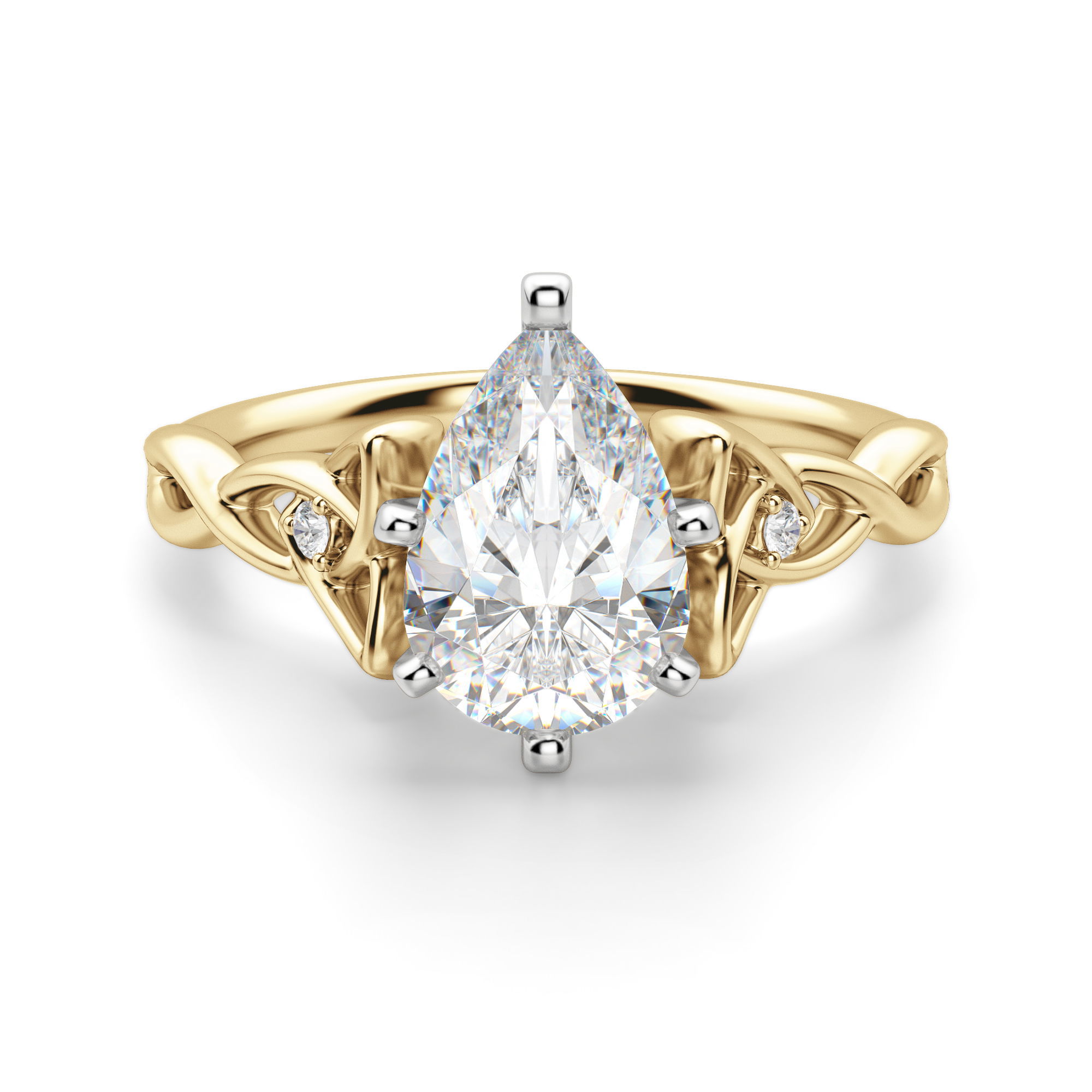 Celtic Knot Pear Cut Engagement Ring