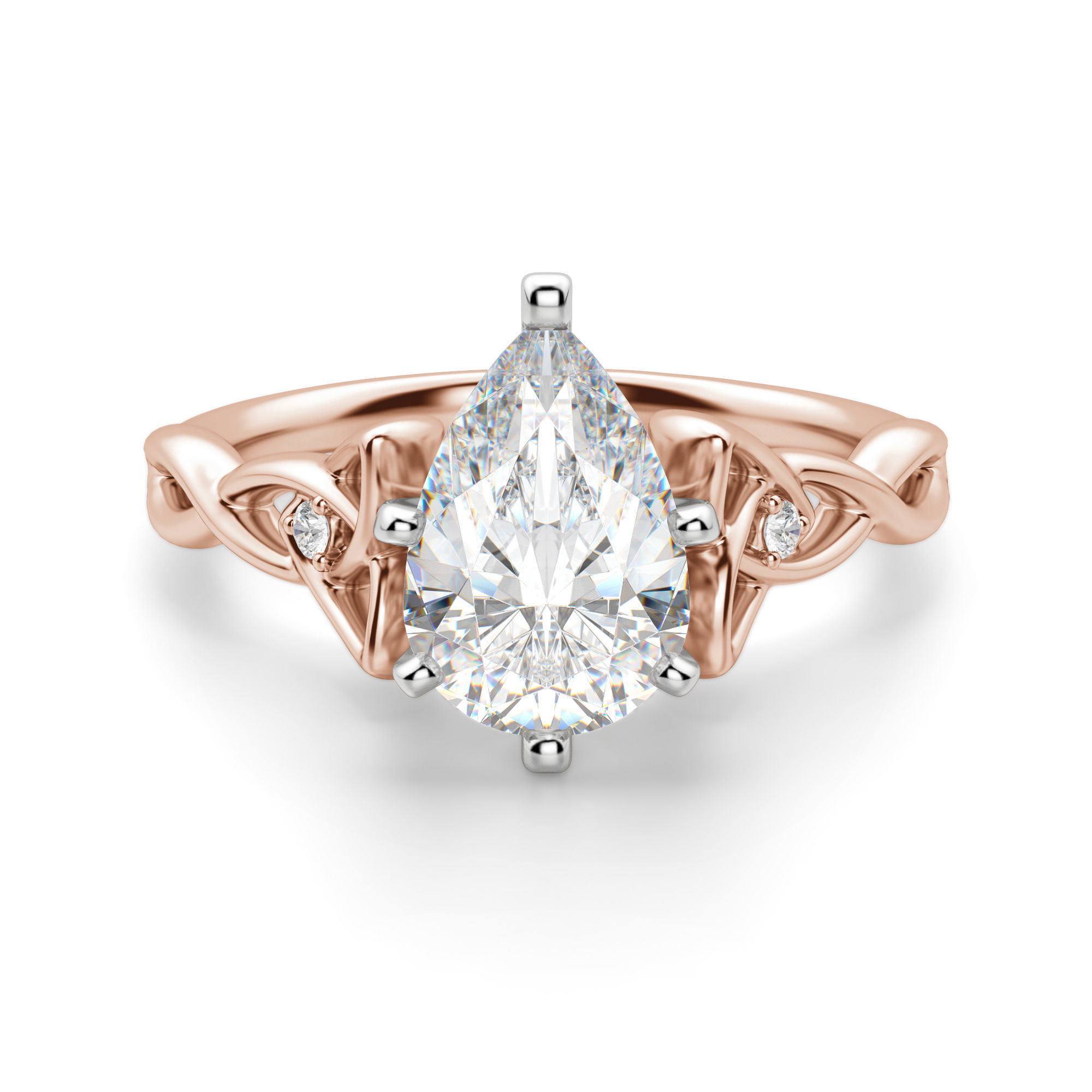 Celtic Knot Pear Cut Engagement Ring