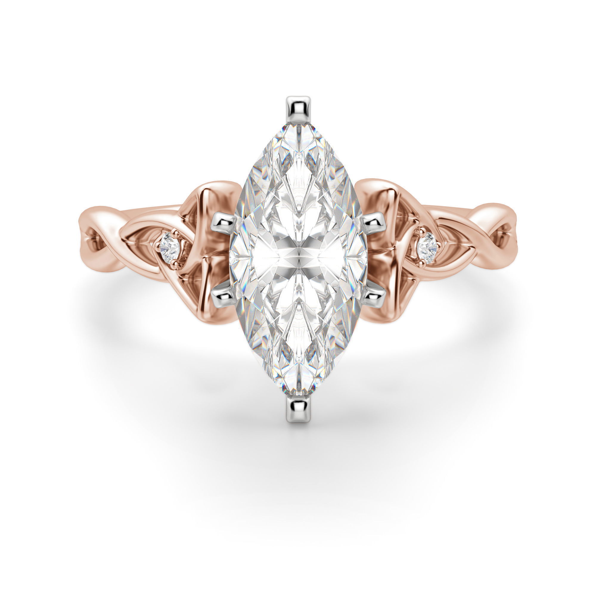 Celtic Knot Marquise Cut Engagement Ring