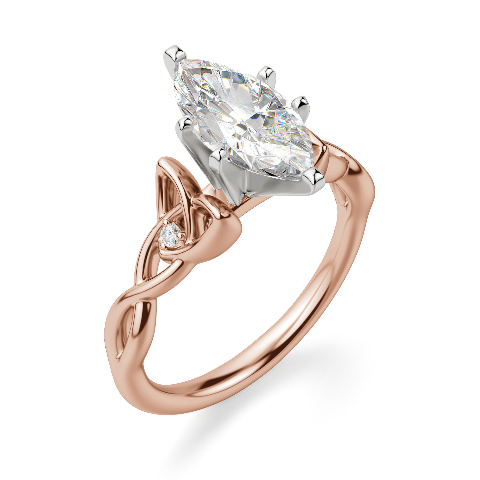 Celtic Knot Marquise Cut Engagement Ring