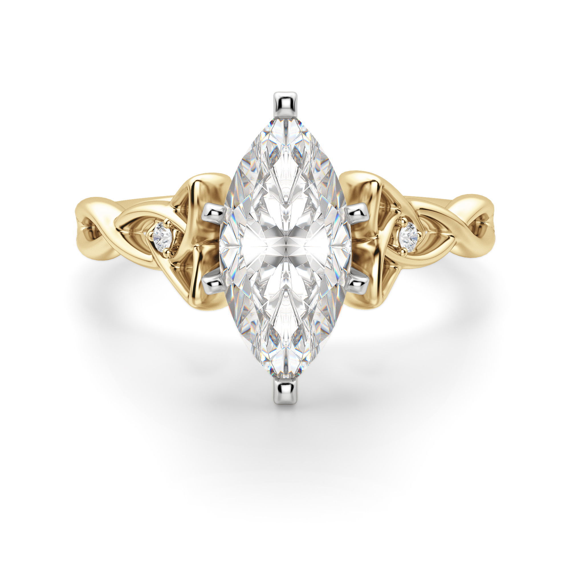 Celtic Knot Marquise Cut Engagement Ring