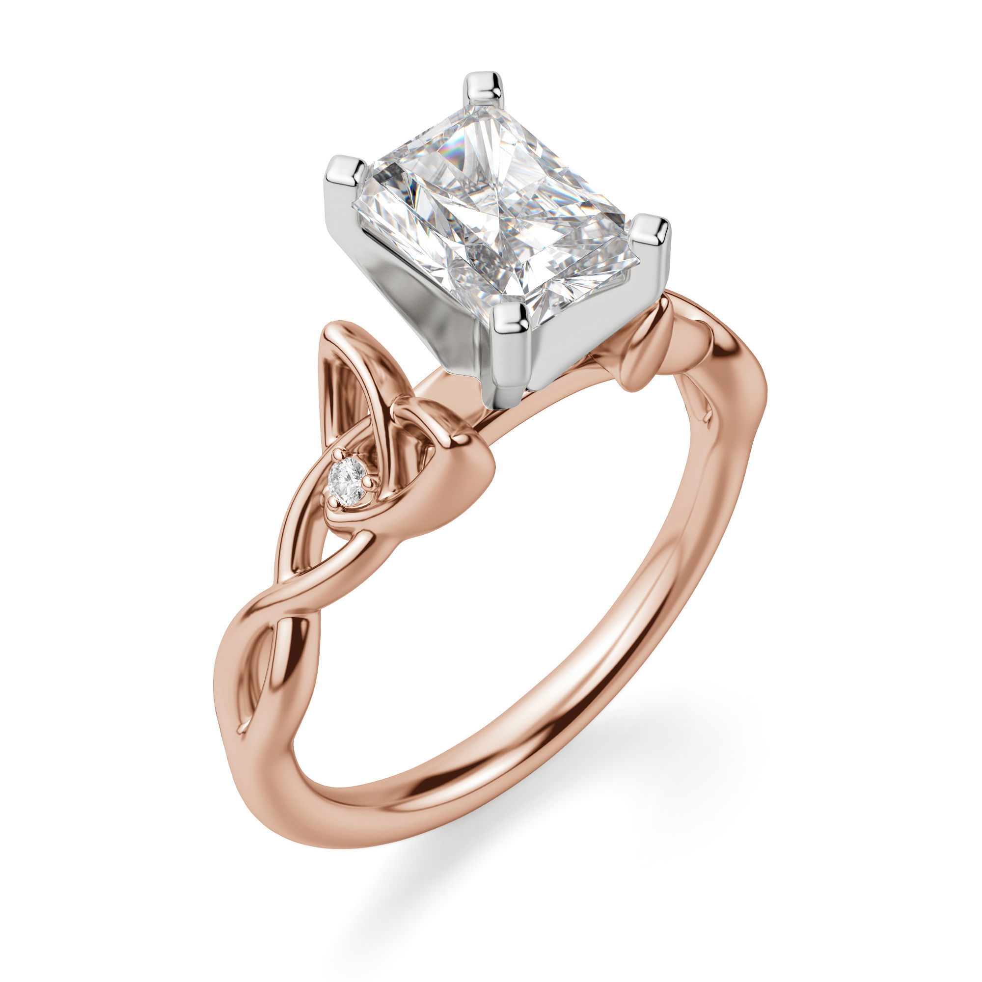 Celtic Knot Radiant Cut Engagement Ring