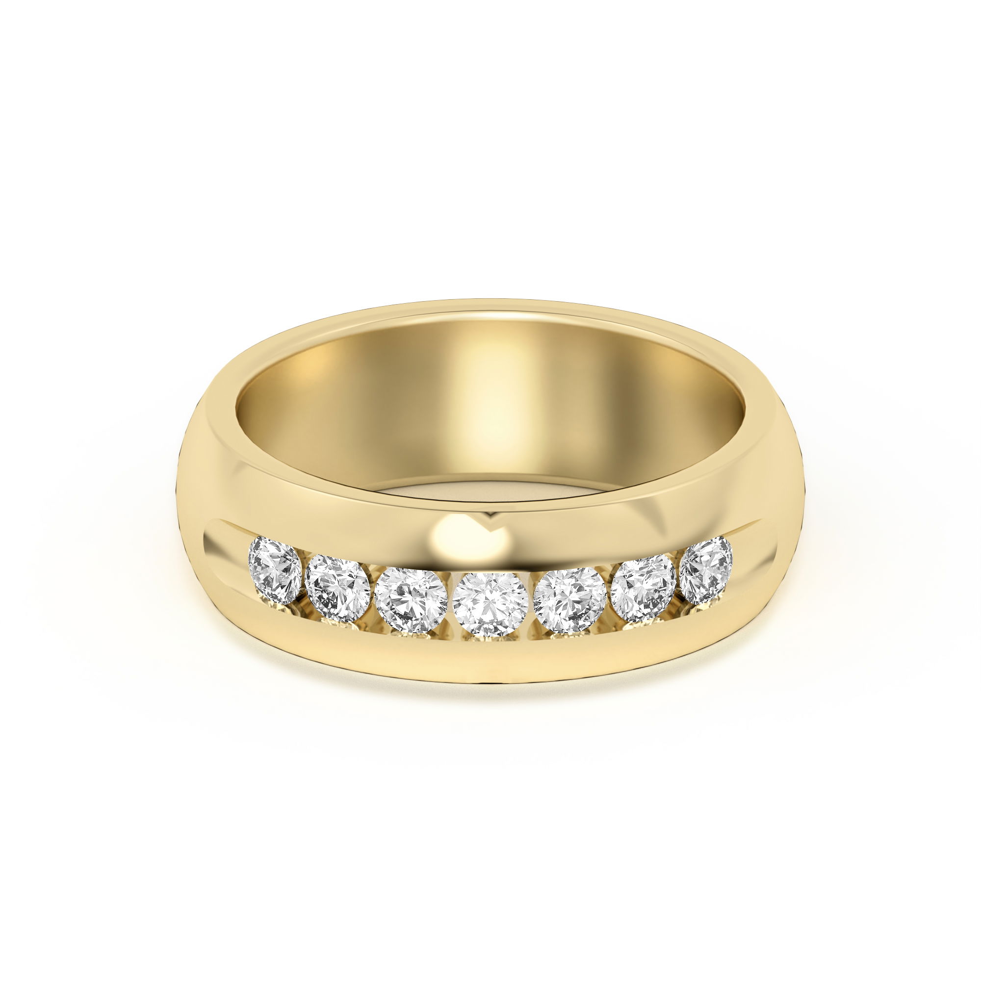 Seven Channel Set Wedding Band