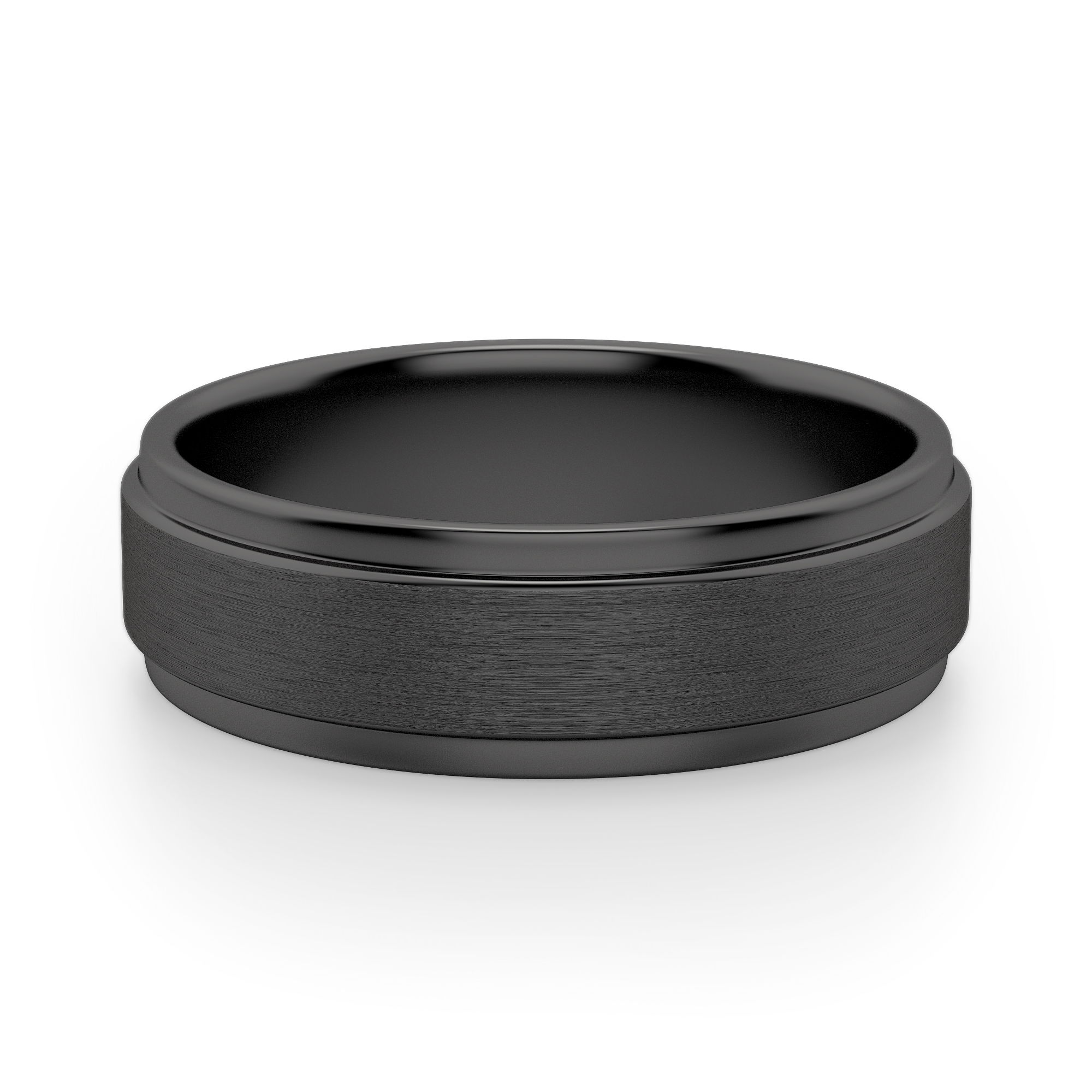 Obsidian Step Satin Wedding Band