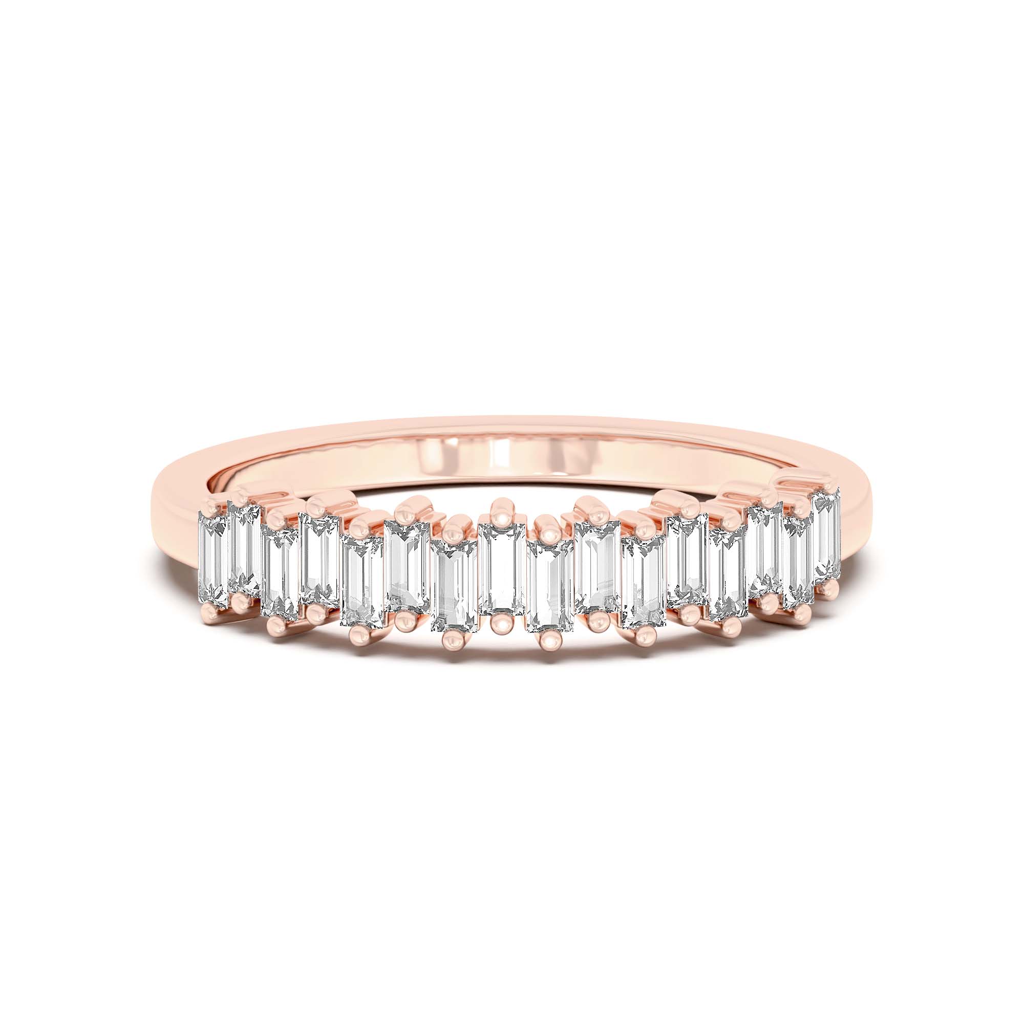 Baguette Accented Wedding Band