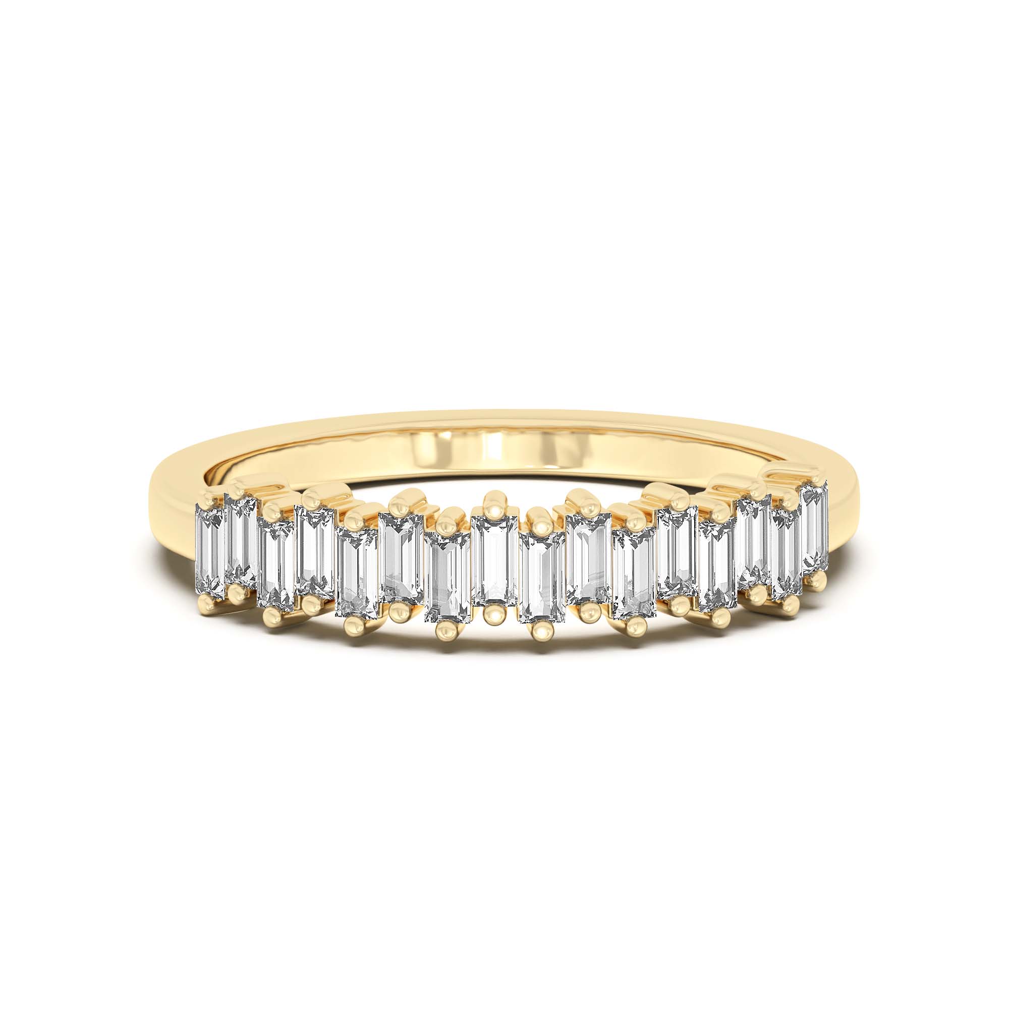 Baguette Accented Wedding Band