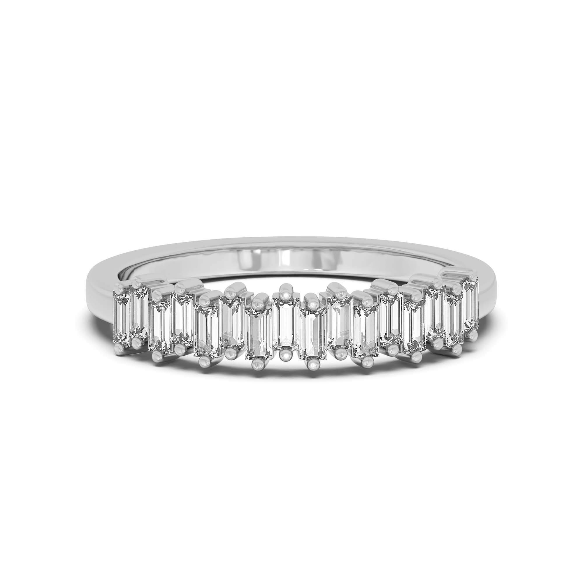 Baguette Accented Wedding Band