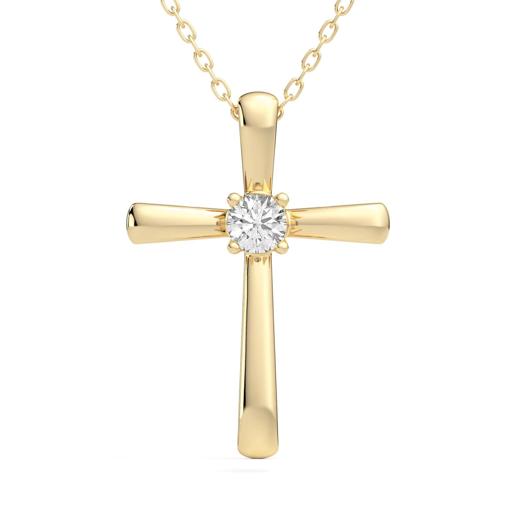 Single Stone Cross Pendant