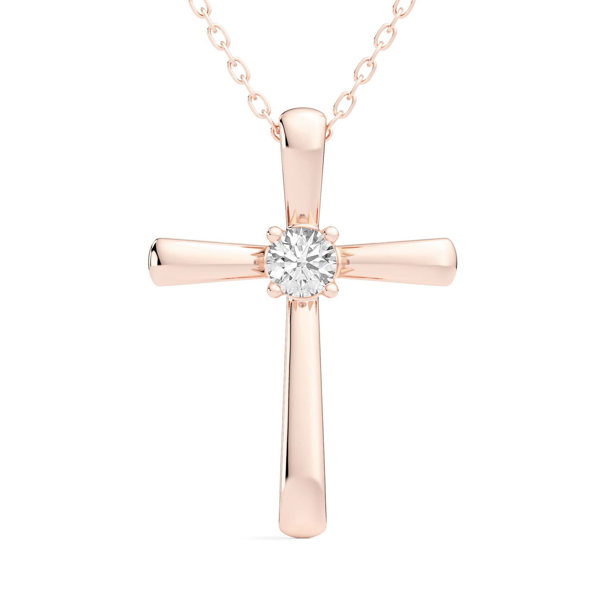 Single Stone Cross Pendant