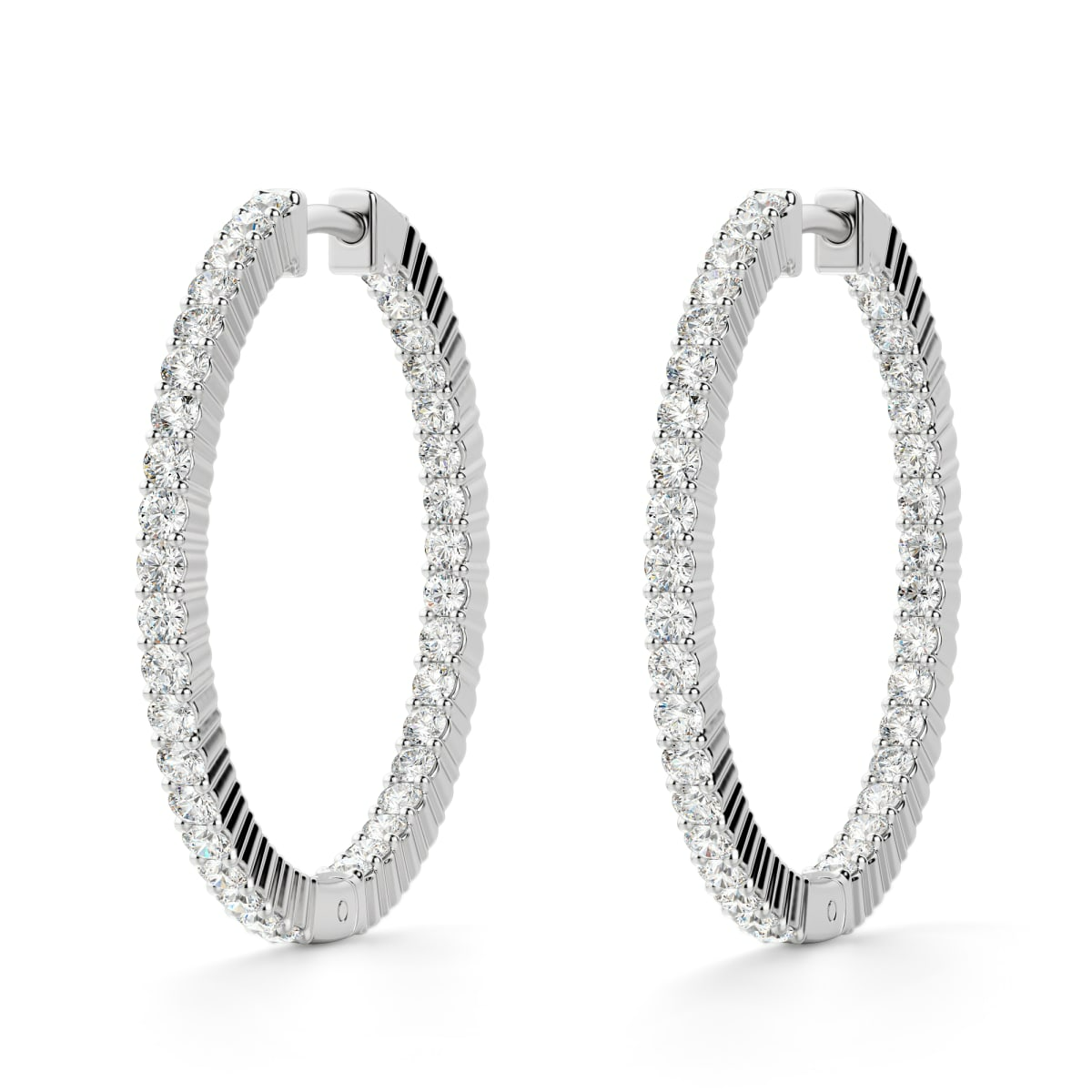 Inside Out Prong Set Hoop Earrings