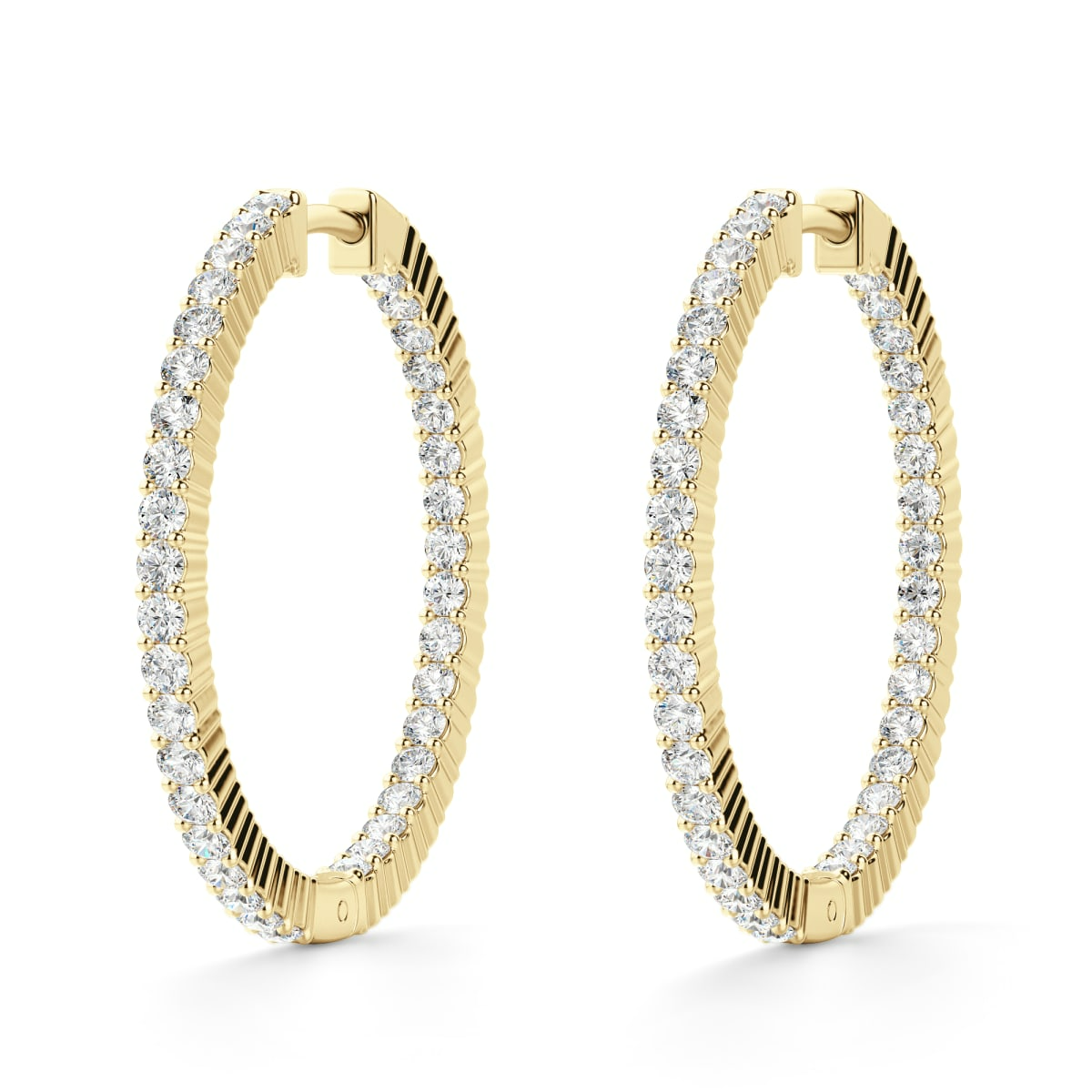 Inside Out Prong Set Hoop Earrings