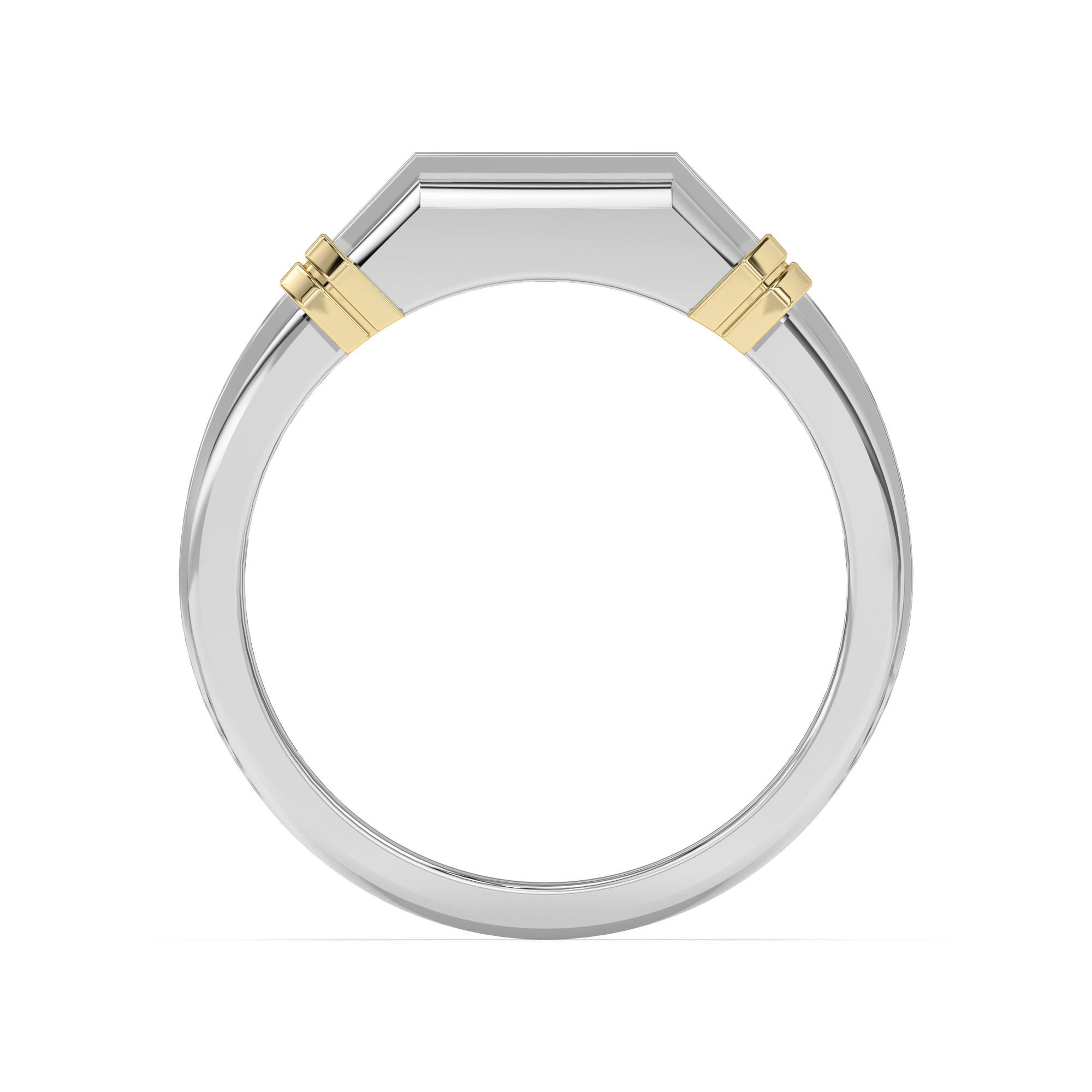 Men's Channel Set Five Stone Two Tone Band Ring Diamond Nexus Alternative