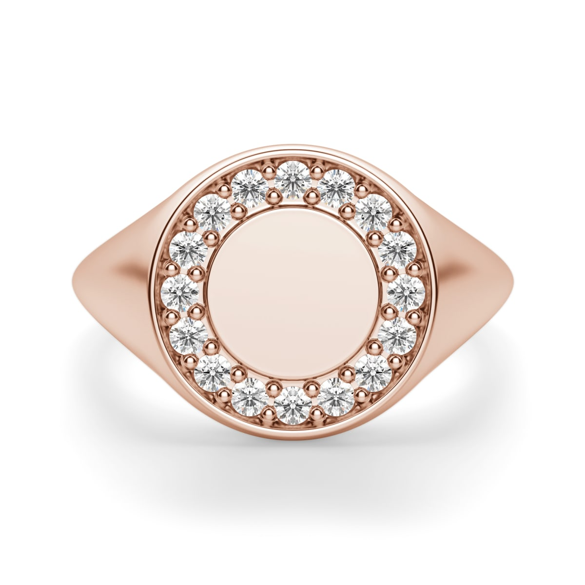 Pave Circle Signet Ring