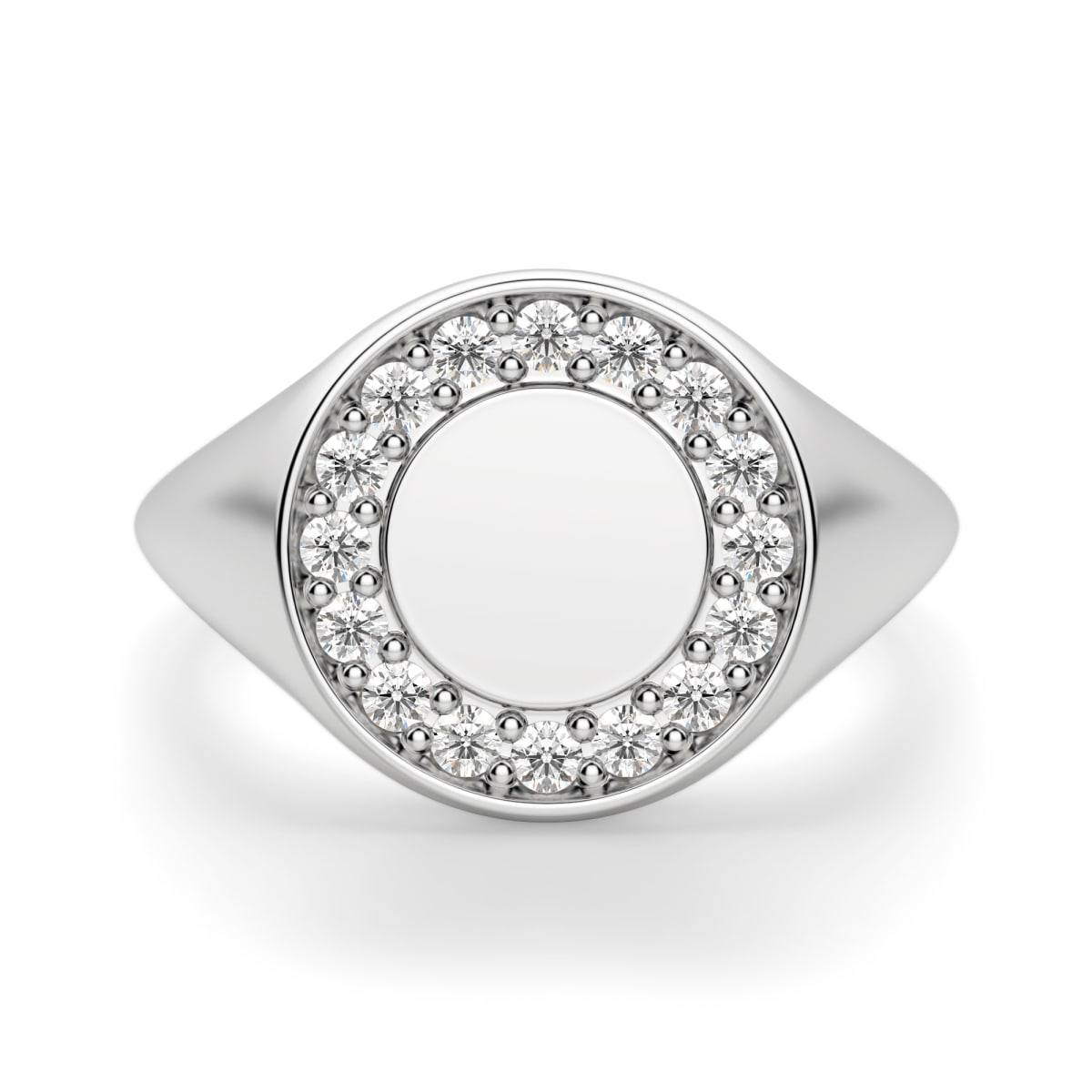 Pave Circle Signet Ring