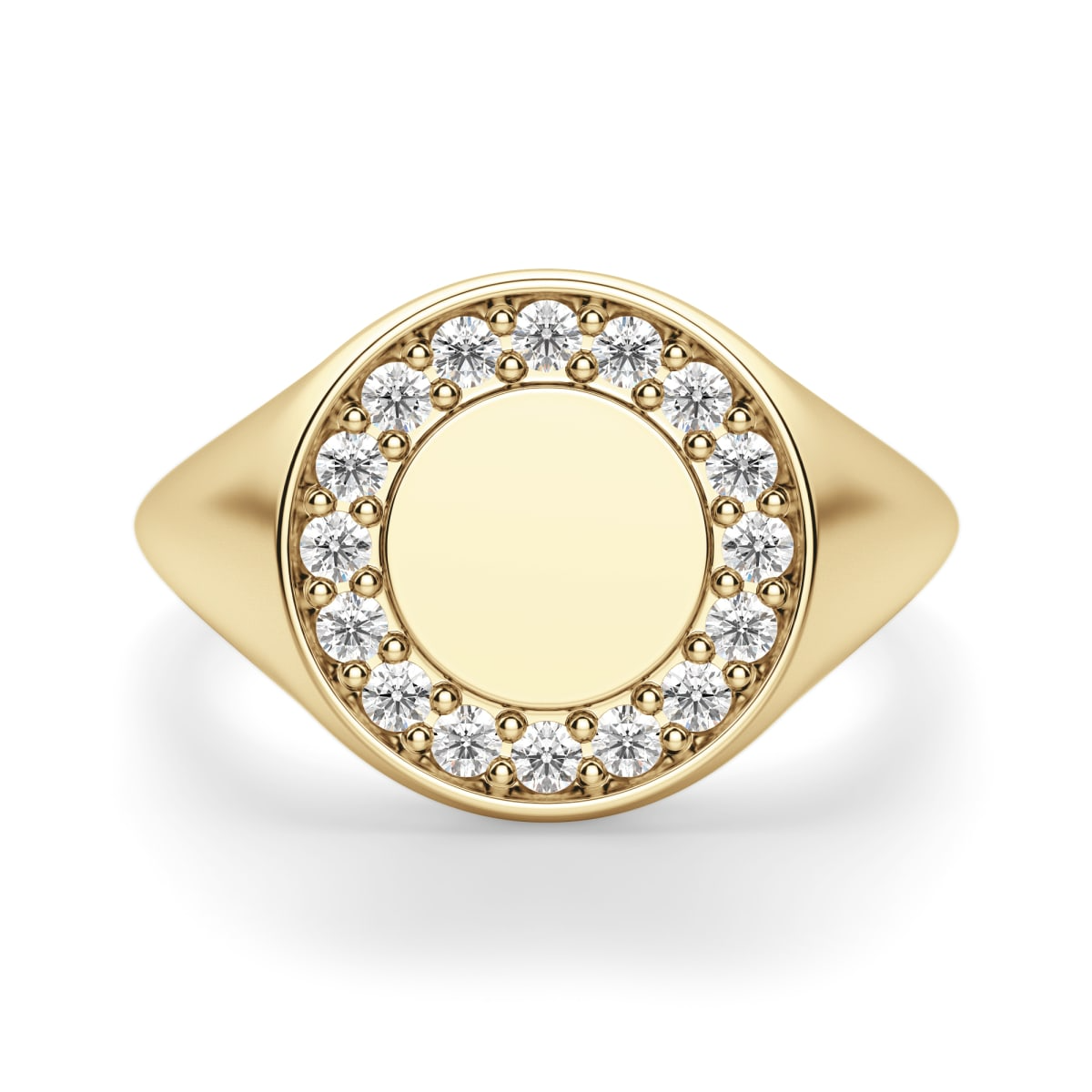 Pave Circle Signet Ring