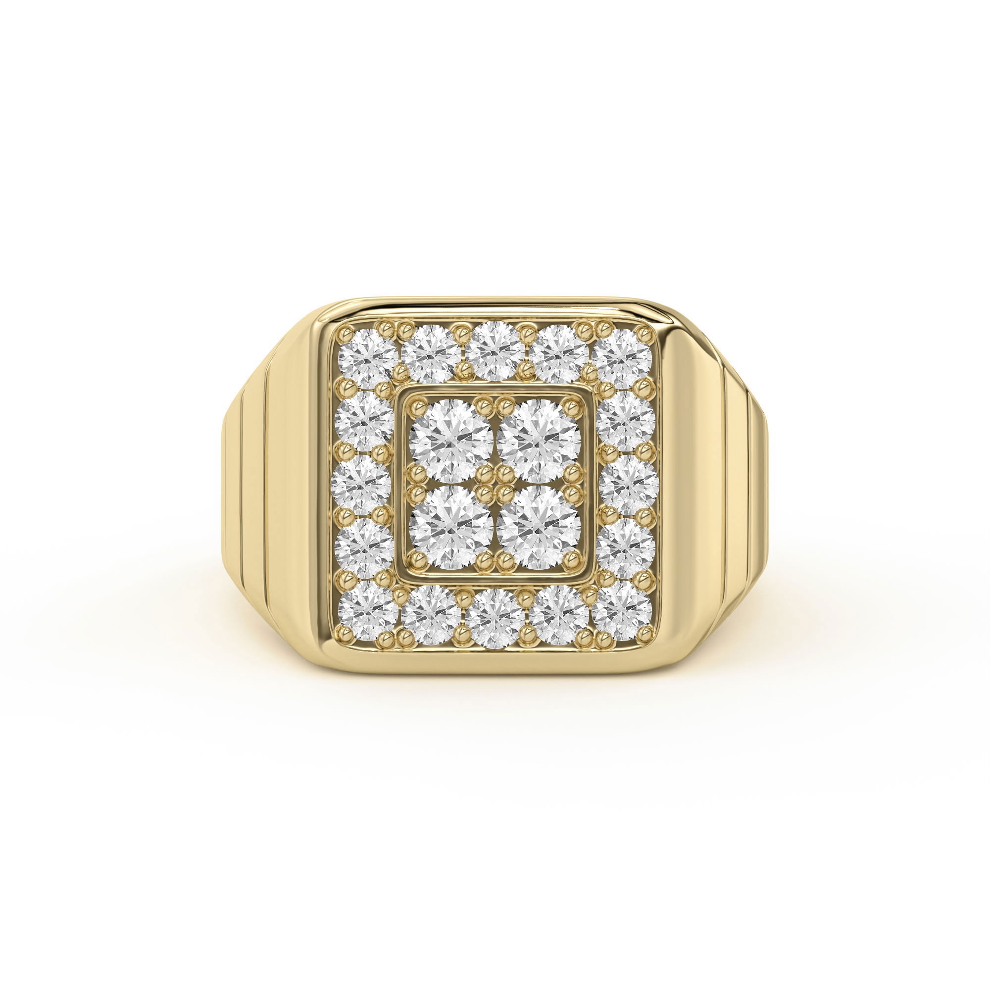 Men's Rounded Square Shaped Classic Comfort Fit Ring