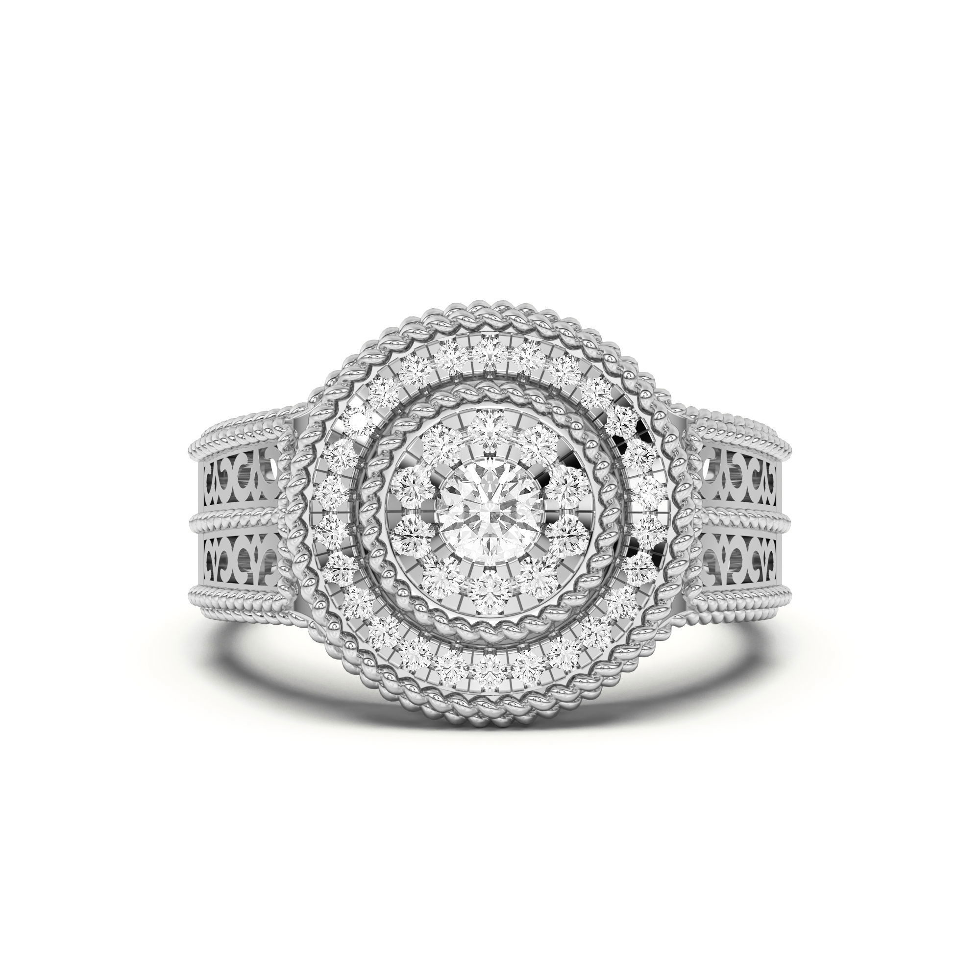 Men's Rope Effect Round Shaped Comfort Fit Fancy Ring
