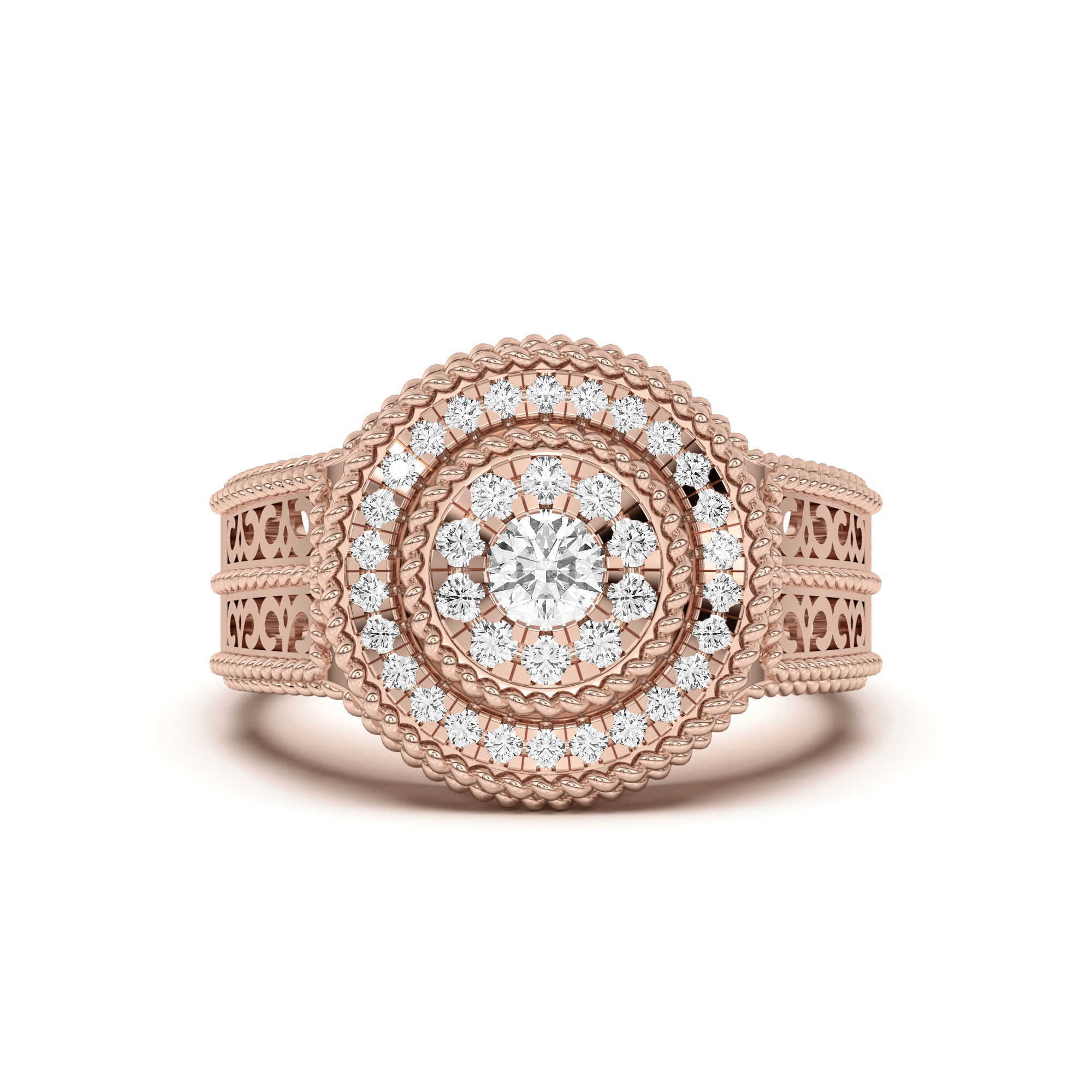 Men's Rope Effect Round Shaped Comfort Fit Fancy Ring