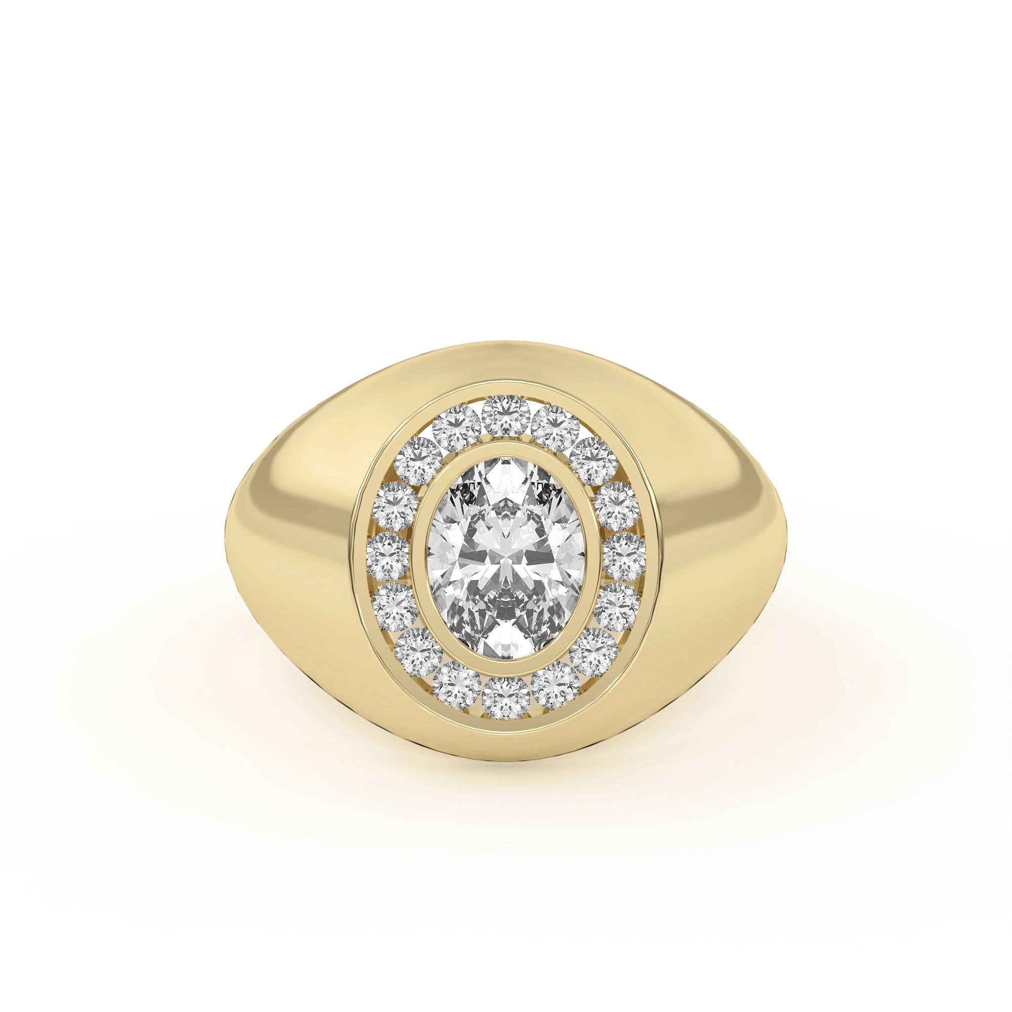Men's Oval Shaped Classic Comfort Fit Class Ring