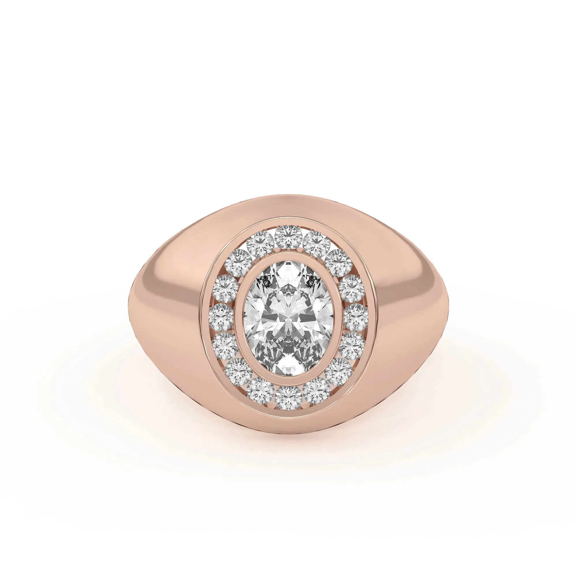 Men's Oval Shaped Classic Comfort Fit Class Ring