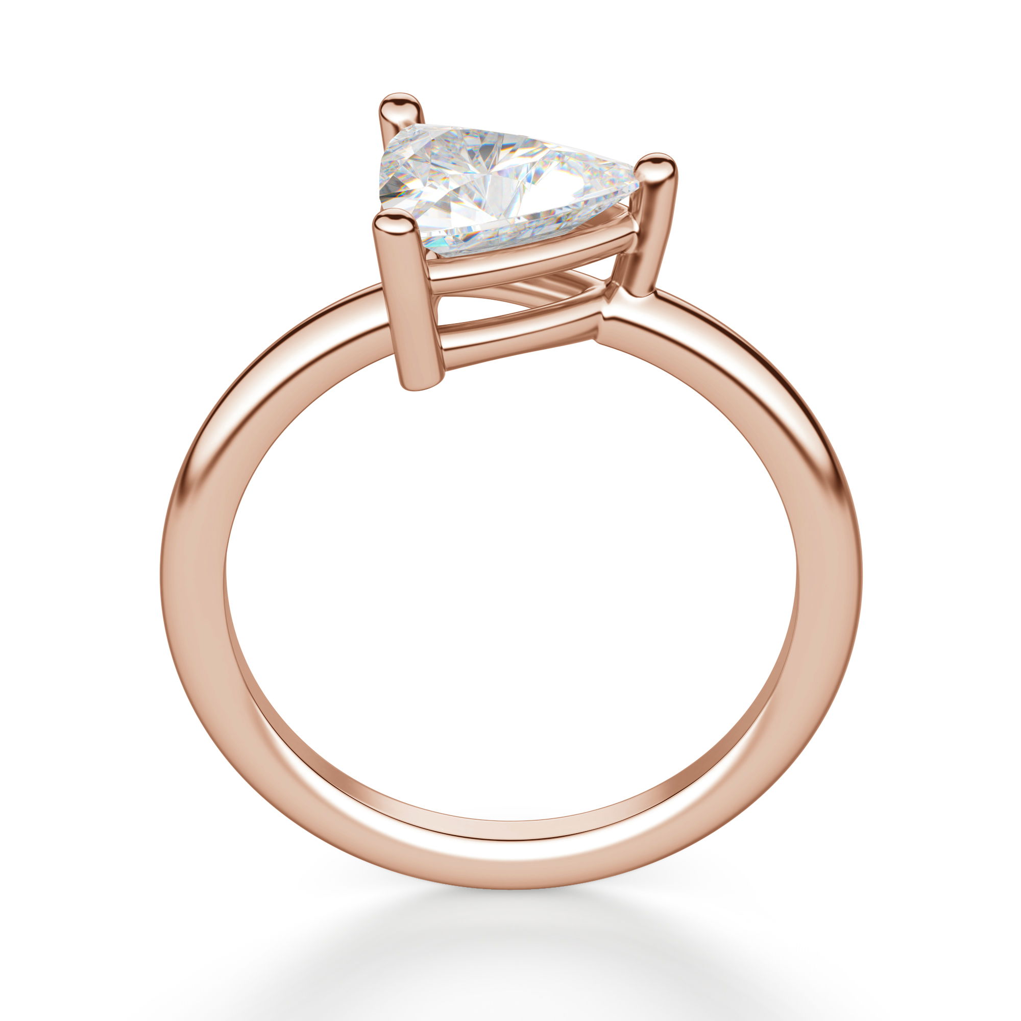 East West Classic Basket Trillion Cut Engagement Ring
