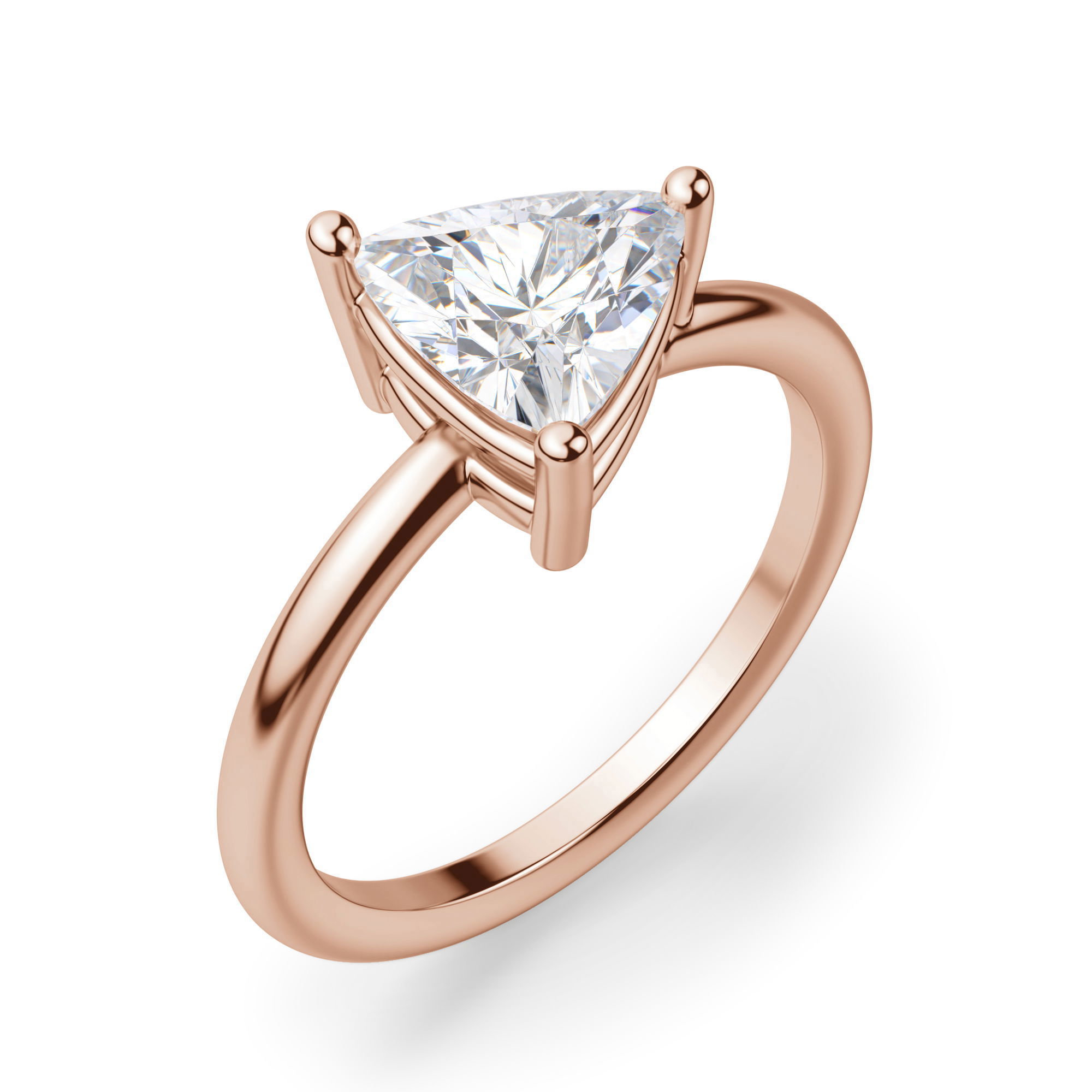 East West Classic Basket Trillion Cut Engagement Ring