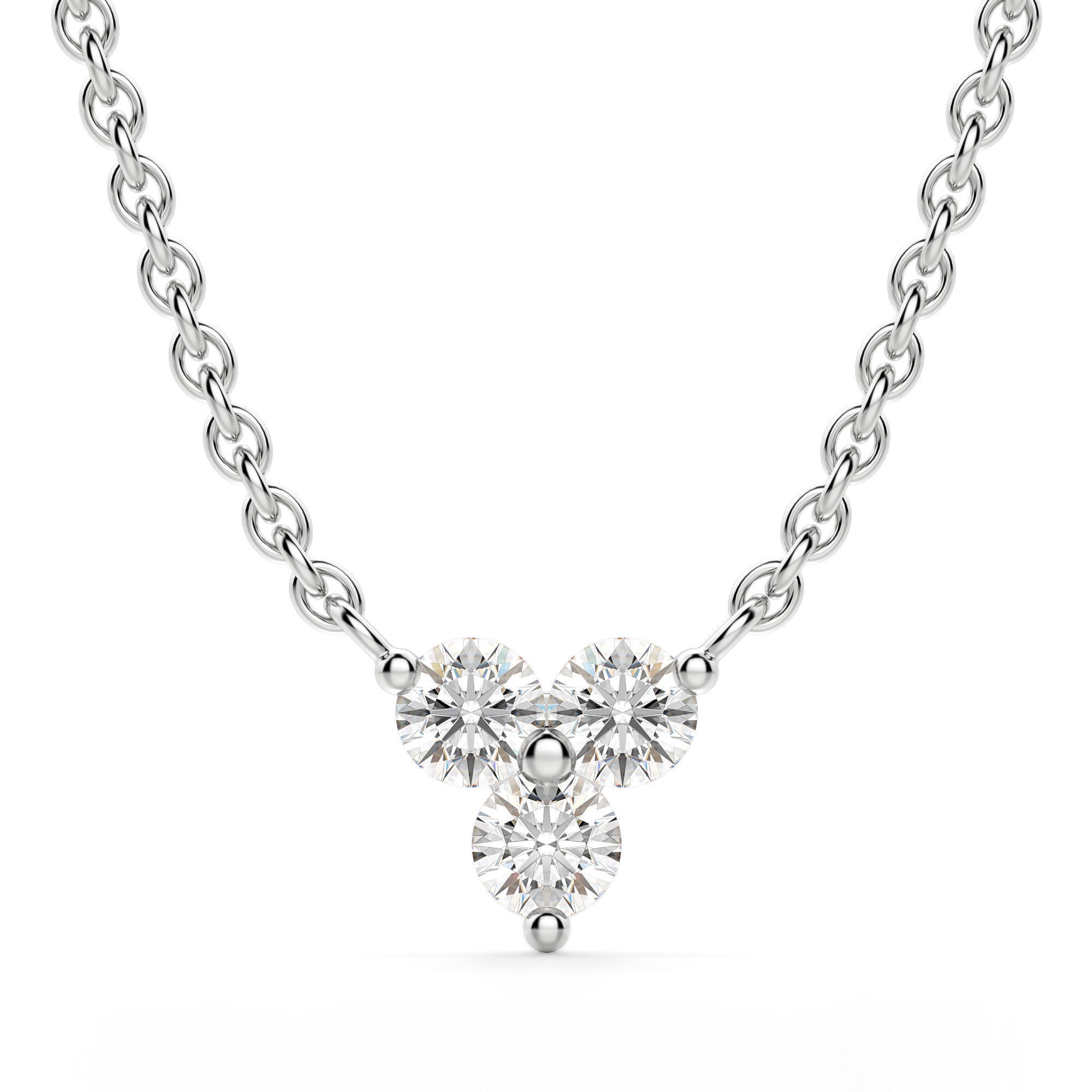 Three Stone Cluster Necklace