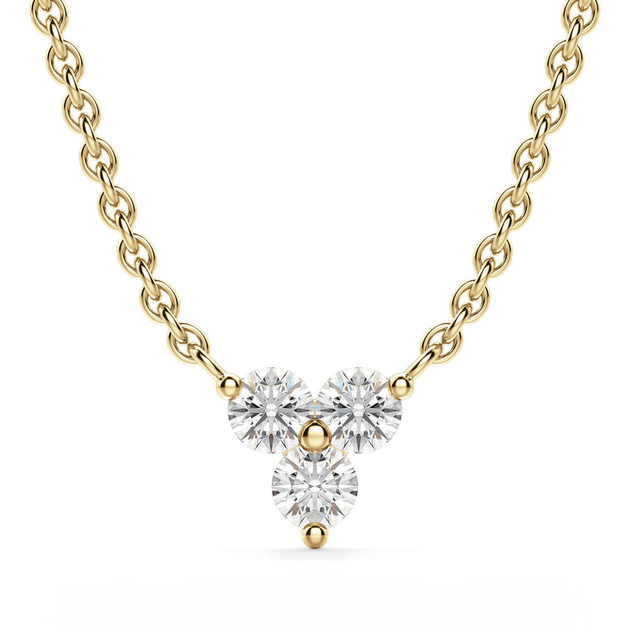 Three Stone Cluster Necklace