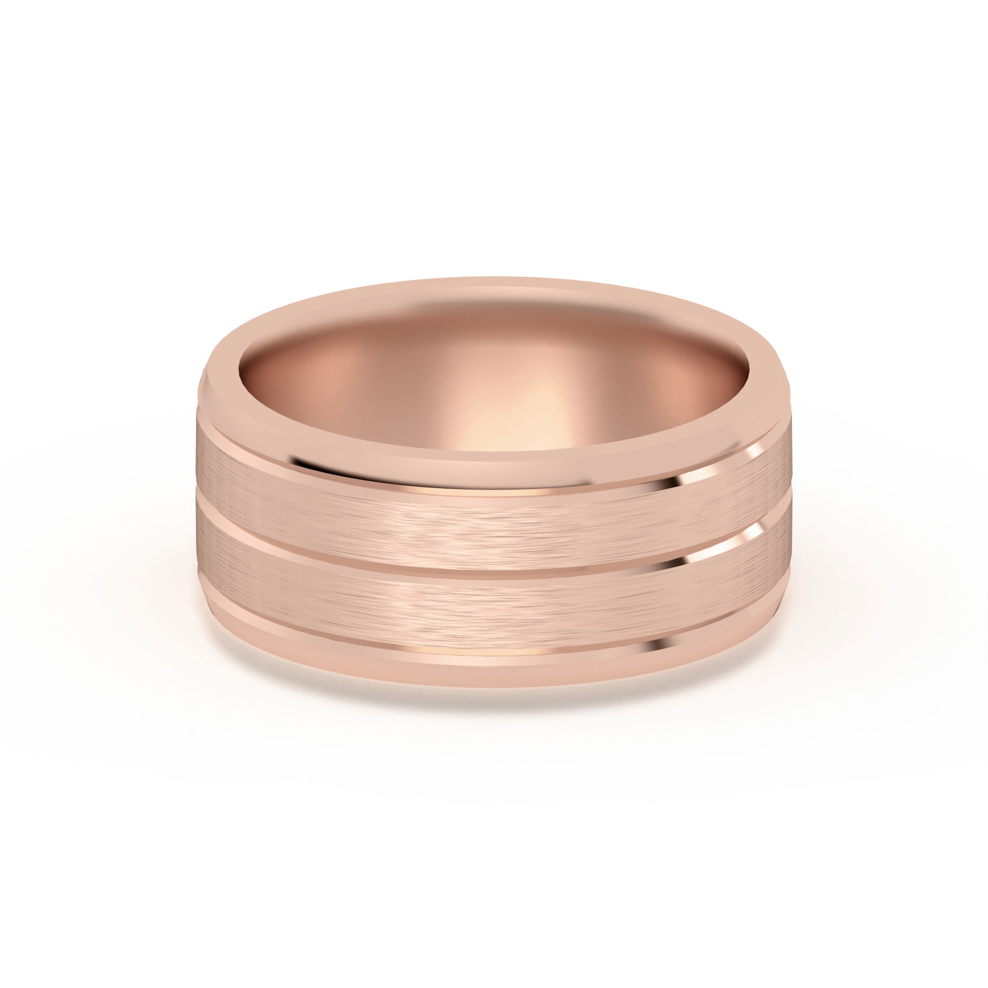 Classic Beveled Comfort Fit With Satin Finish Wedding Band 8.00 MM
