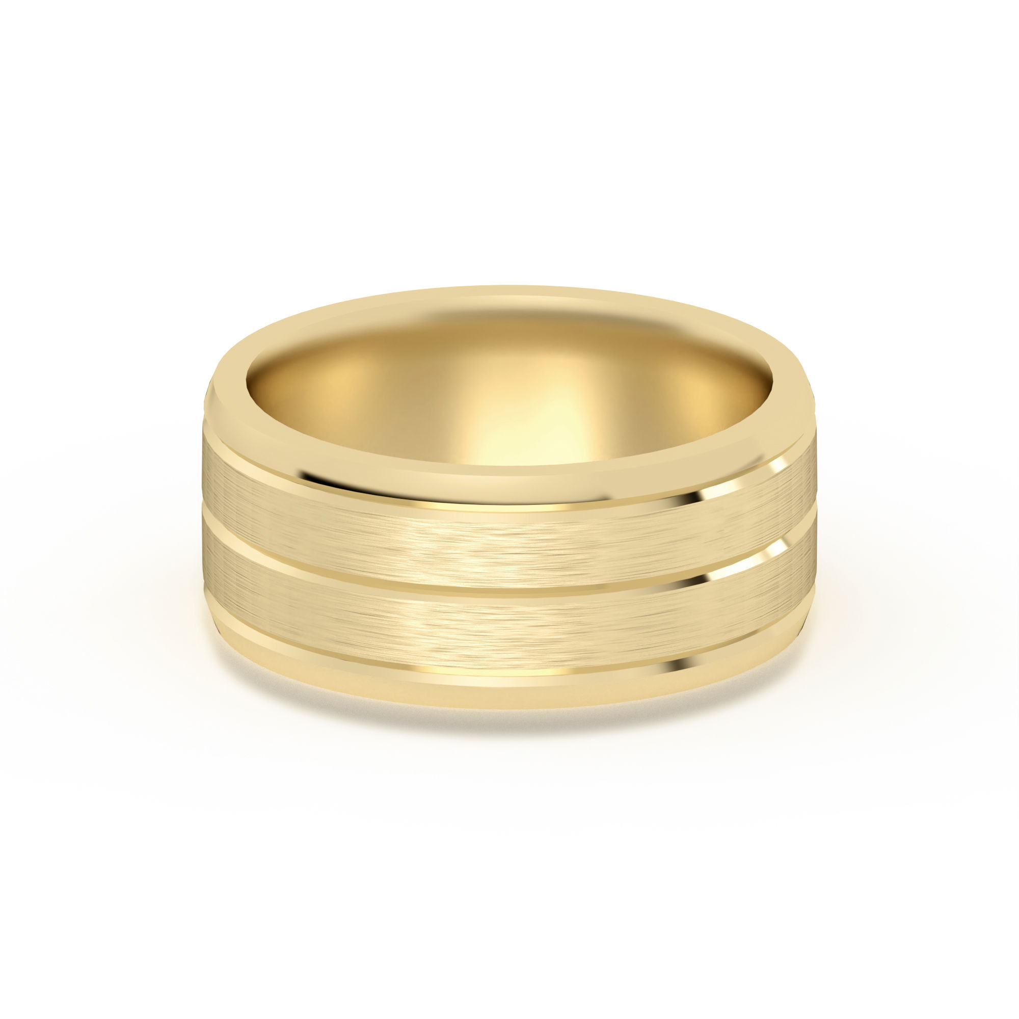 Classic Beveled Comfort Fit With Satin Finish Wedding Band 8.00 MM