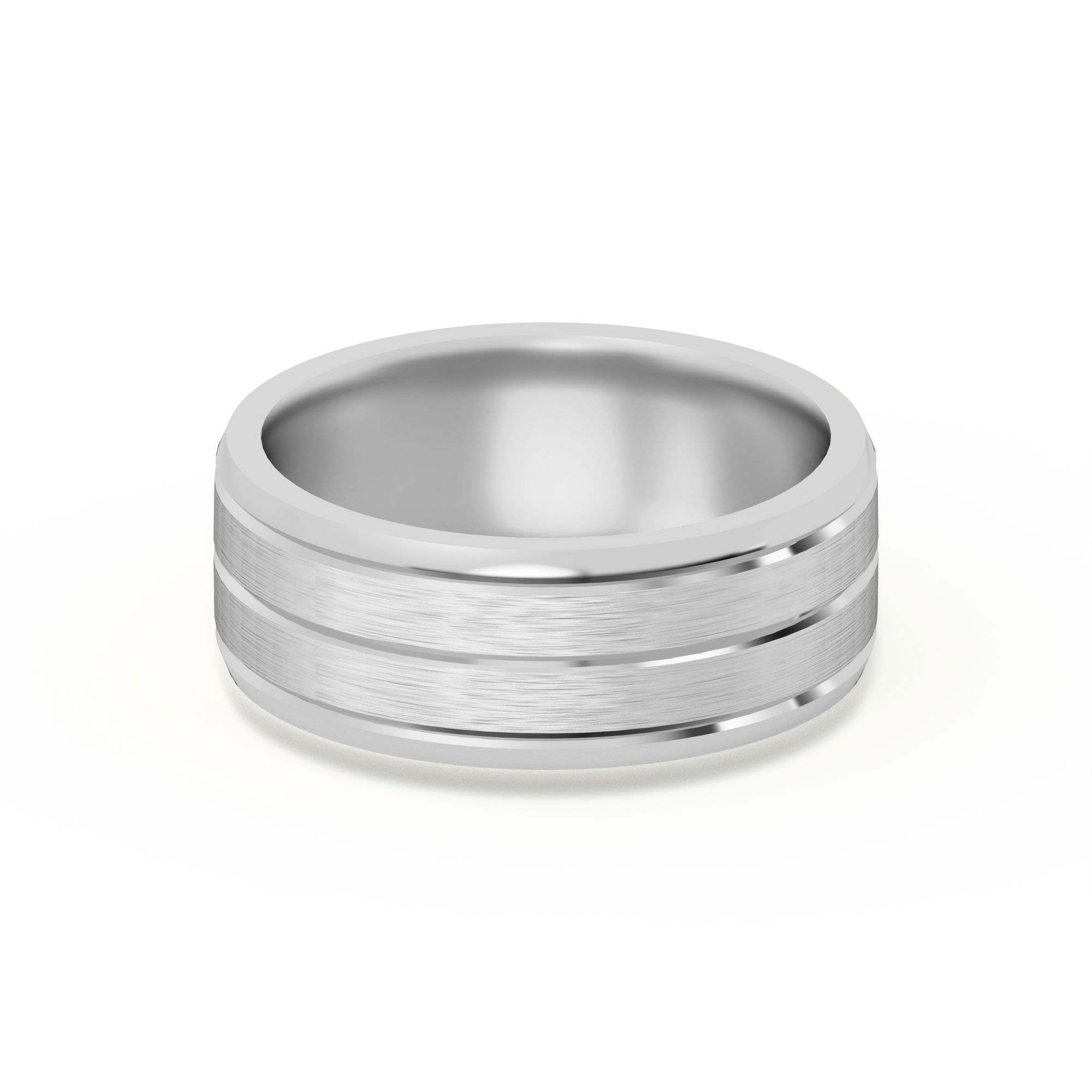 Classic Beveled Comfort Fit With Satin Finish Wedding Band 7.00 MM