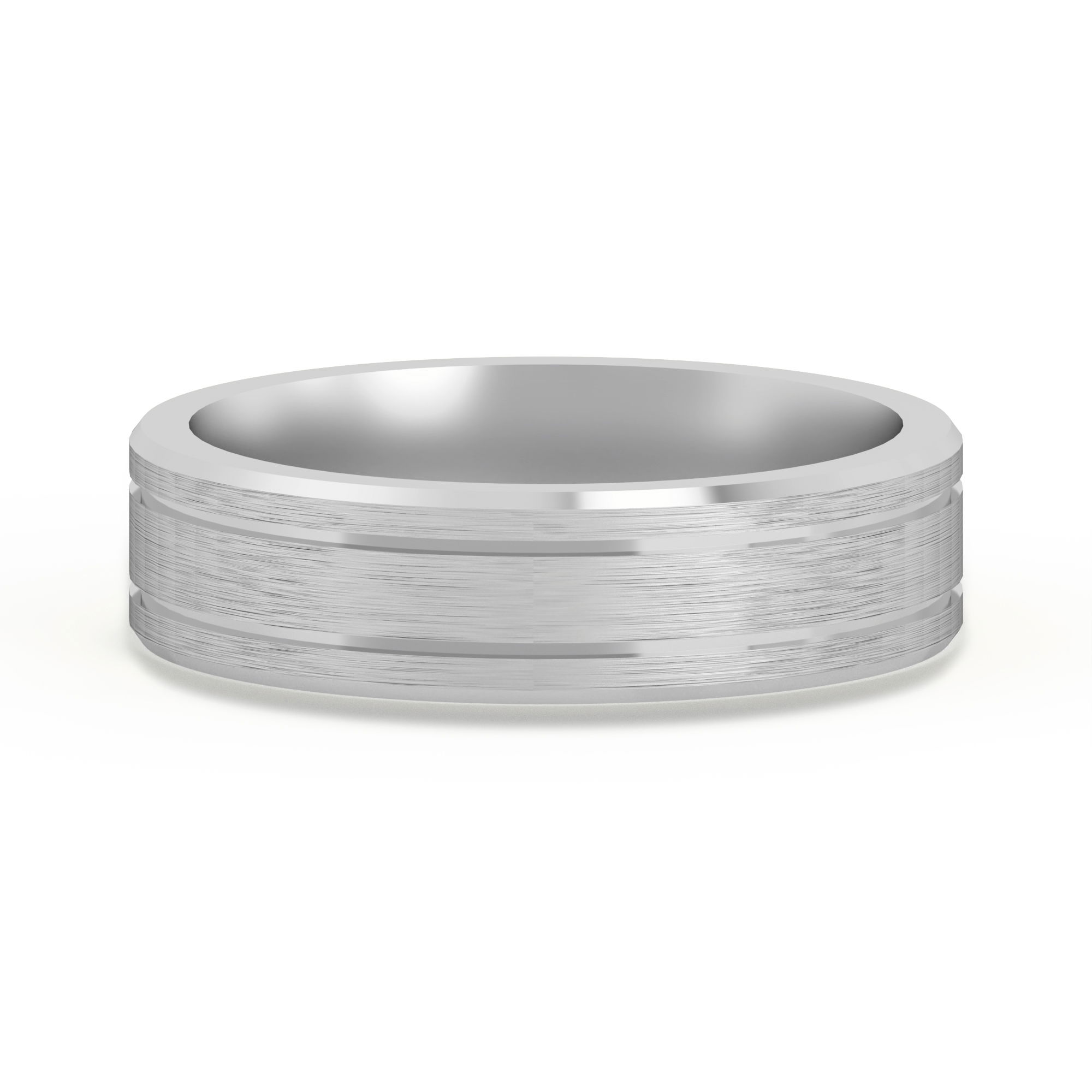Classic Double Channel Satin Finish Wedding Band 5.00 MM
